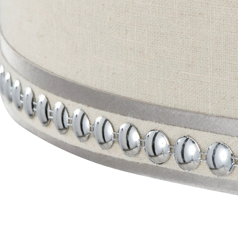 Ashland - Contemporary Table Lamp With Trim (Set of 2) - Polished Chrome / Cream by HouseOfZazla