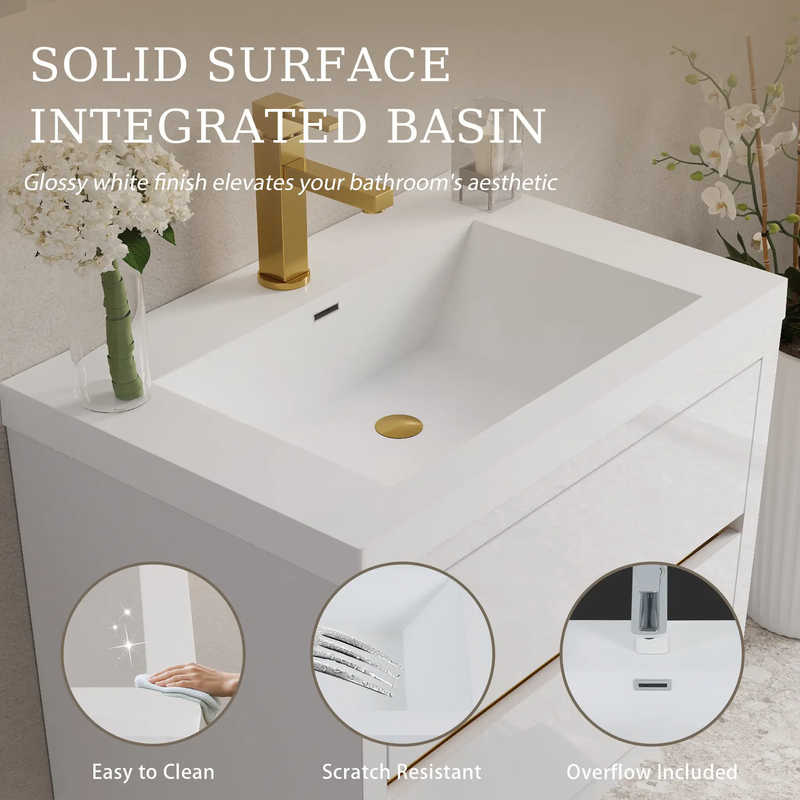 30" Wall-Mounted Bathroom Vanity with Sink by HouseOfZazla