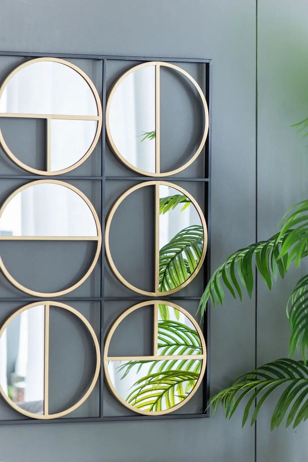 Eclectic Styling Metal Beaded Wall Mirror With Contemporary Design For Bedroom, Liveroom & Entryway by Unique Piece Furniture