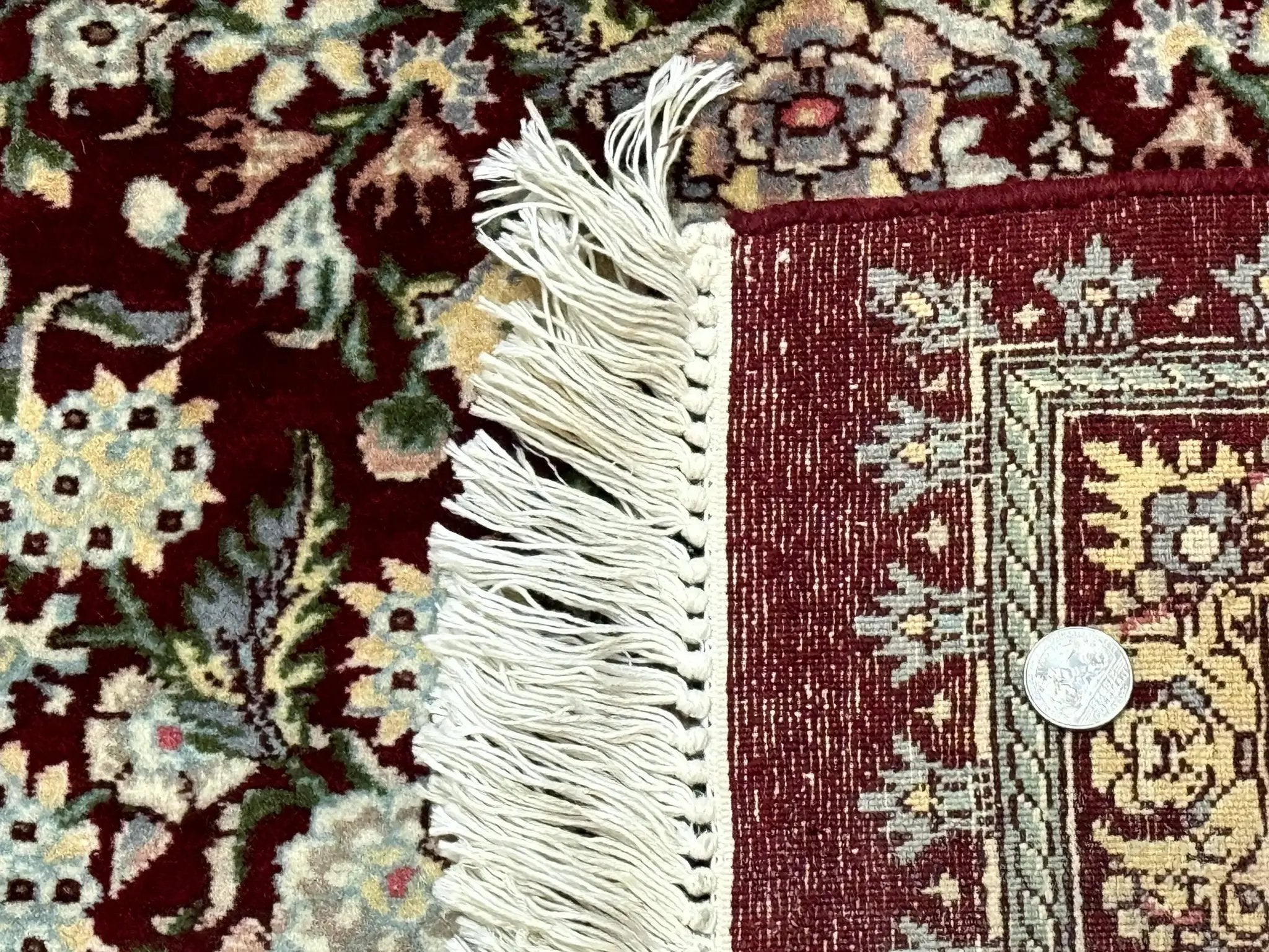 Burgundy Persian Rug 8x10, Pak Persian Floral Carpet, Very Fine 300 KPSI by Jewel Rugs