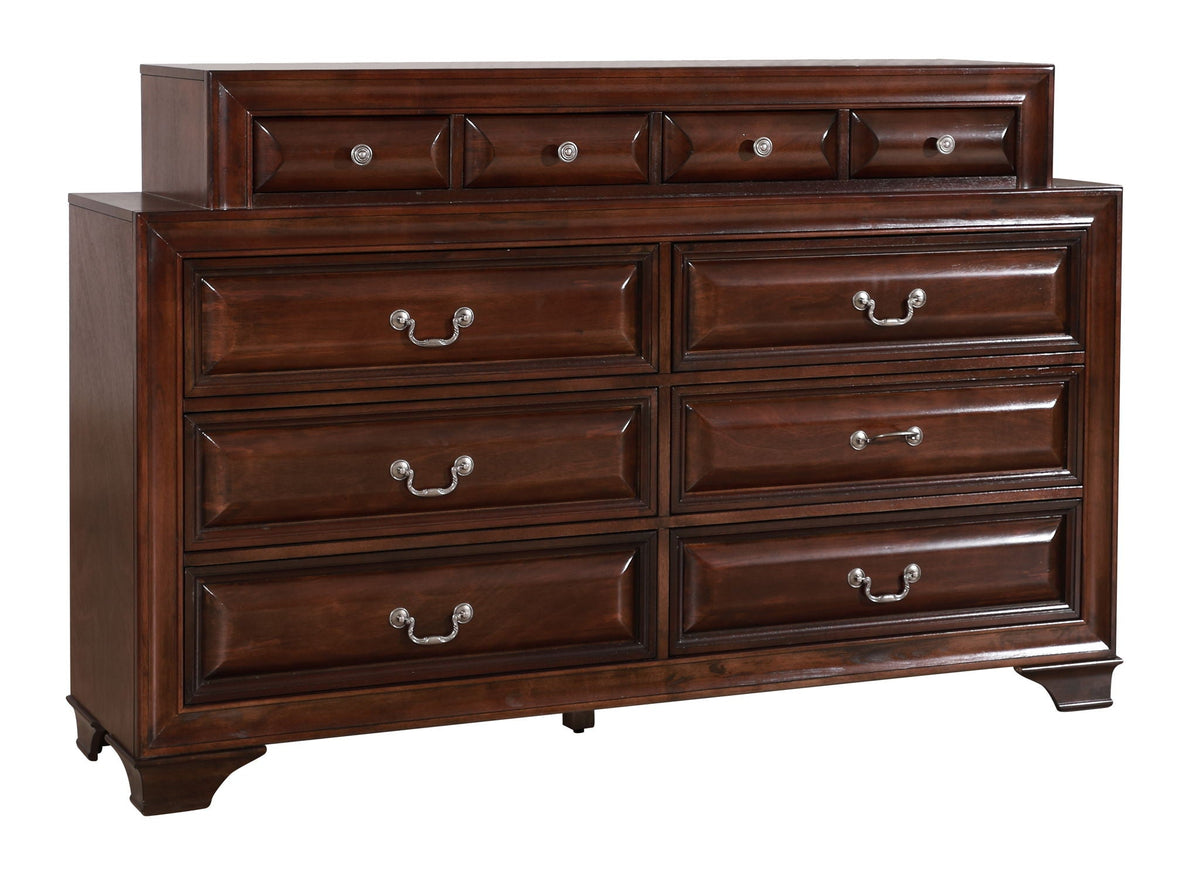 LaVita Dresser with Real Wood Veneers and Dovetail Drawers - Light or Dark Brown, photo 13 of 14