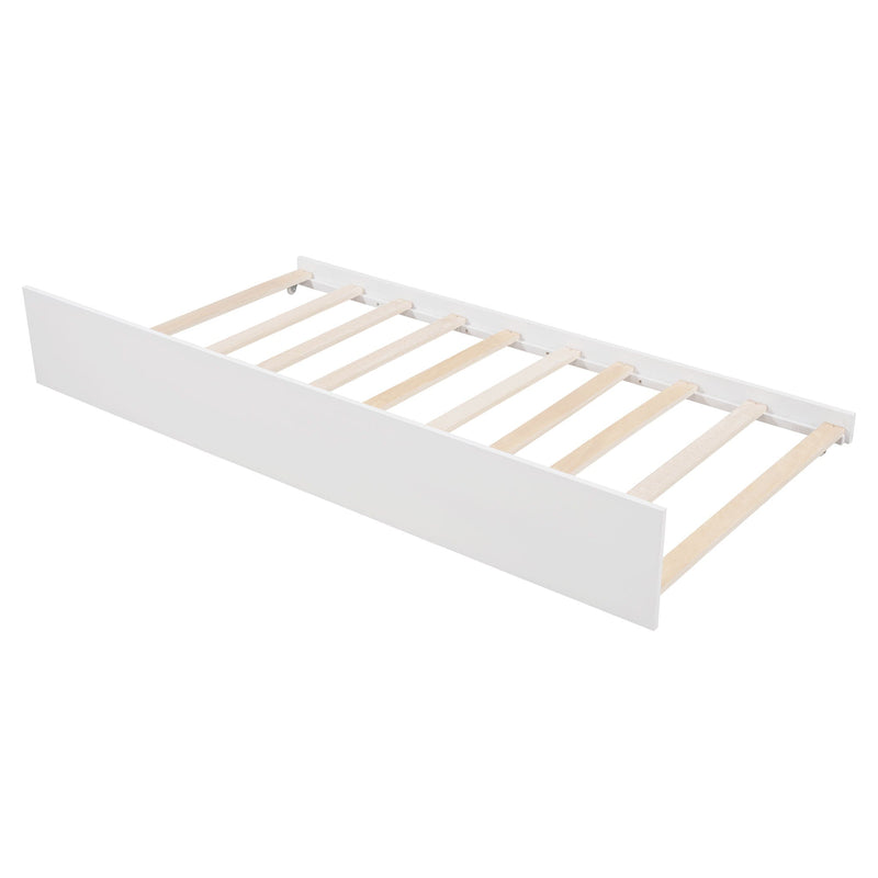 Twin Size Classic House Bed With Twin Size Trundle - White by HouseOfZazla