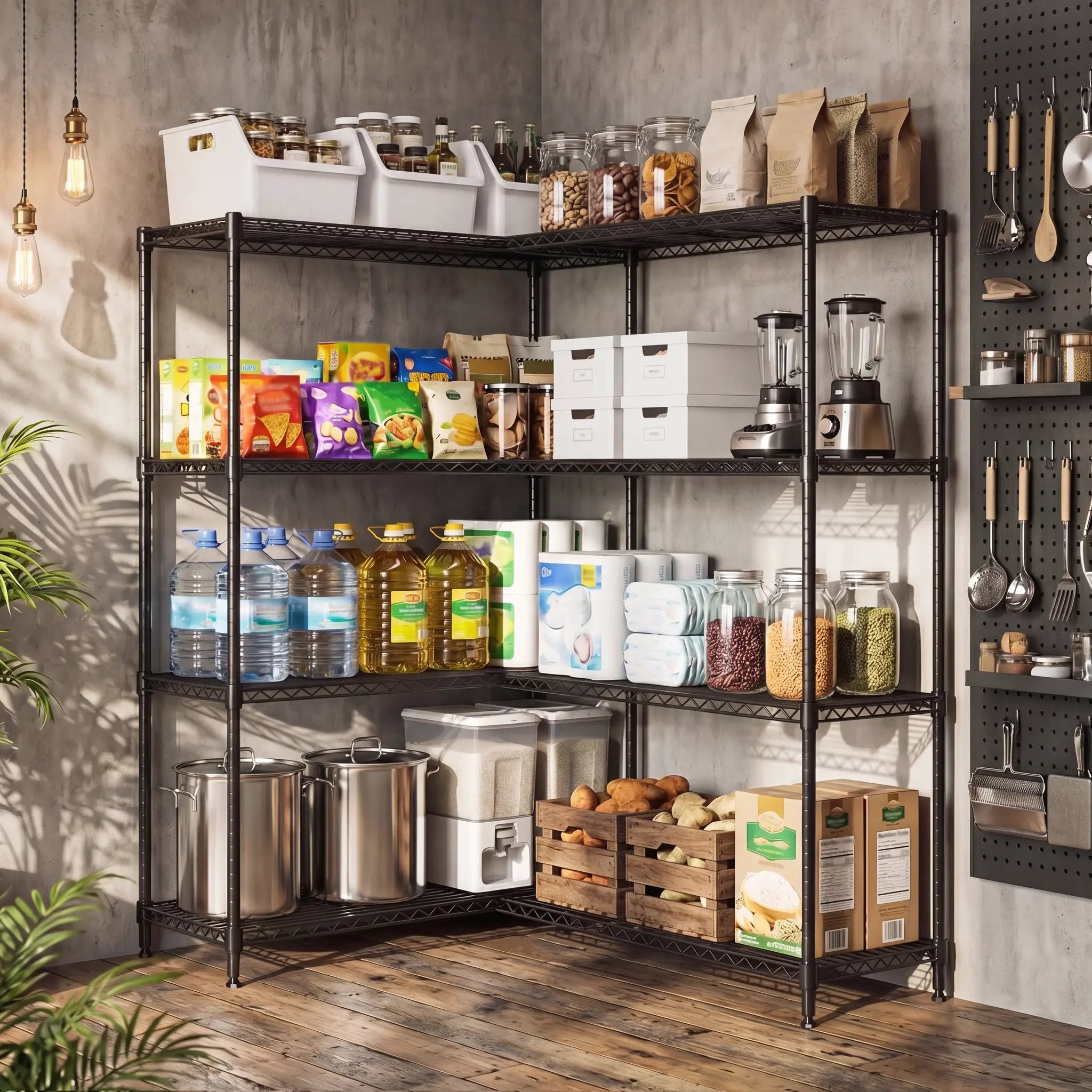 4 Tiers Metal Storage Shelves by HouseOfZazla
