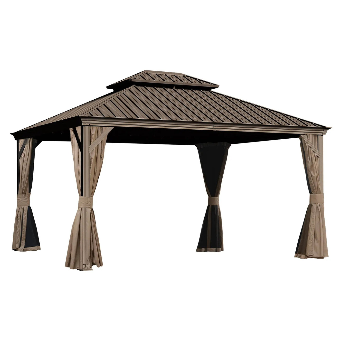 11x13FT Outdoor Gazebo with Galvanized Steel Double Roof by HouseOfZazla