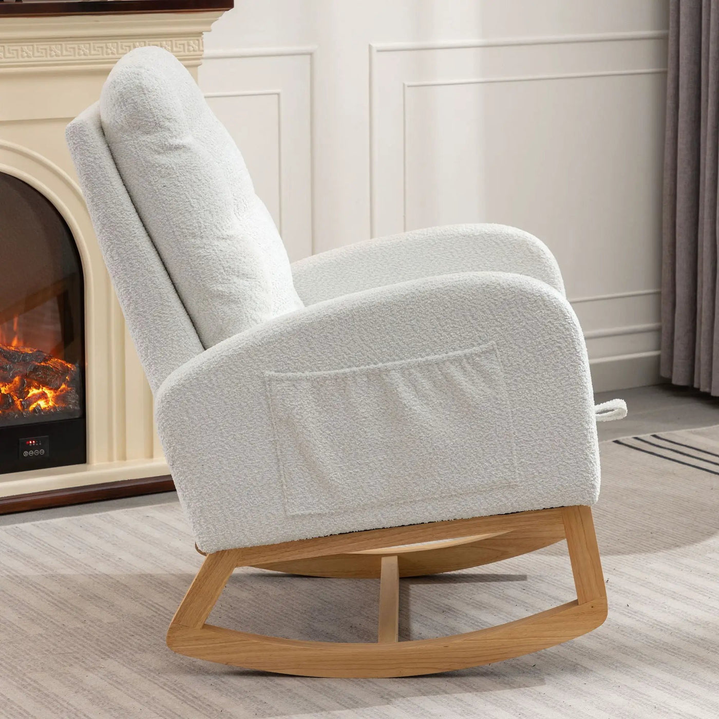 Accent Rocking Chair With Footrest, High Back by HouseOfZazla