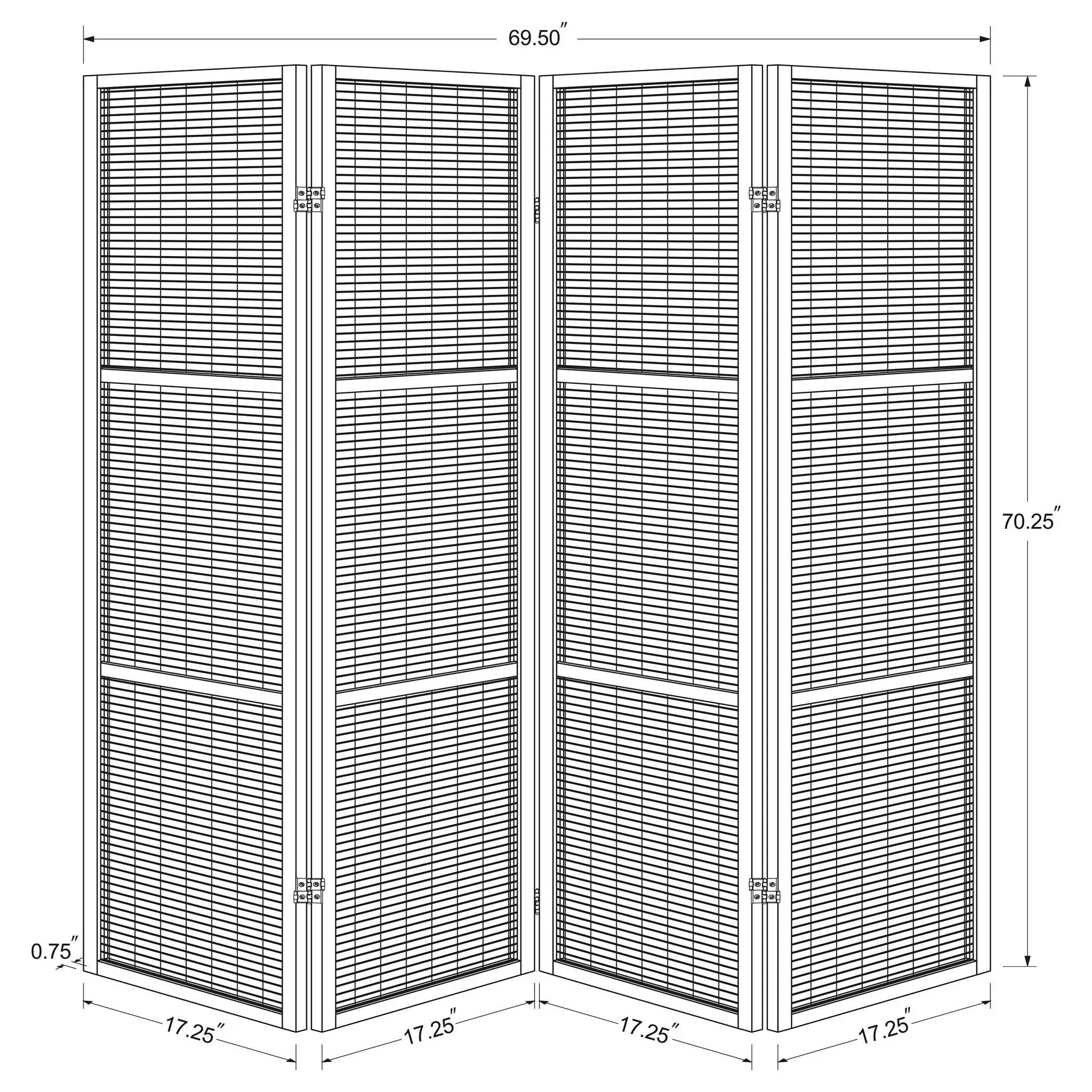 Browning 4-panel Bamboo Room Divider Folding Screen Walnut by Unique Piece Furniture