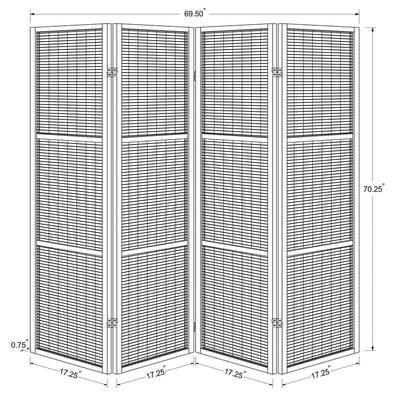 Browning 4-panel Bamboo Room Divider Folding Screen Walnut by Unique Piece Furniture