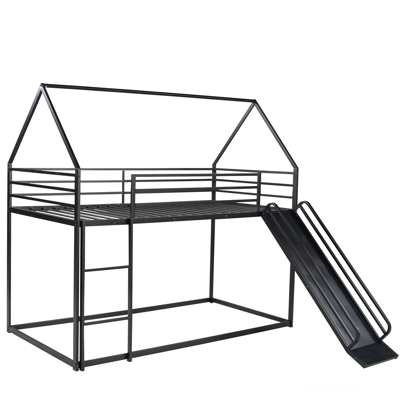 Twin Over Twin House Bunk Bed With Ladder And Slide by HouseOfZazla