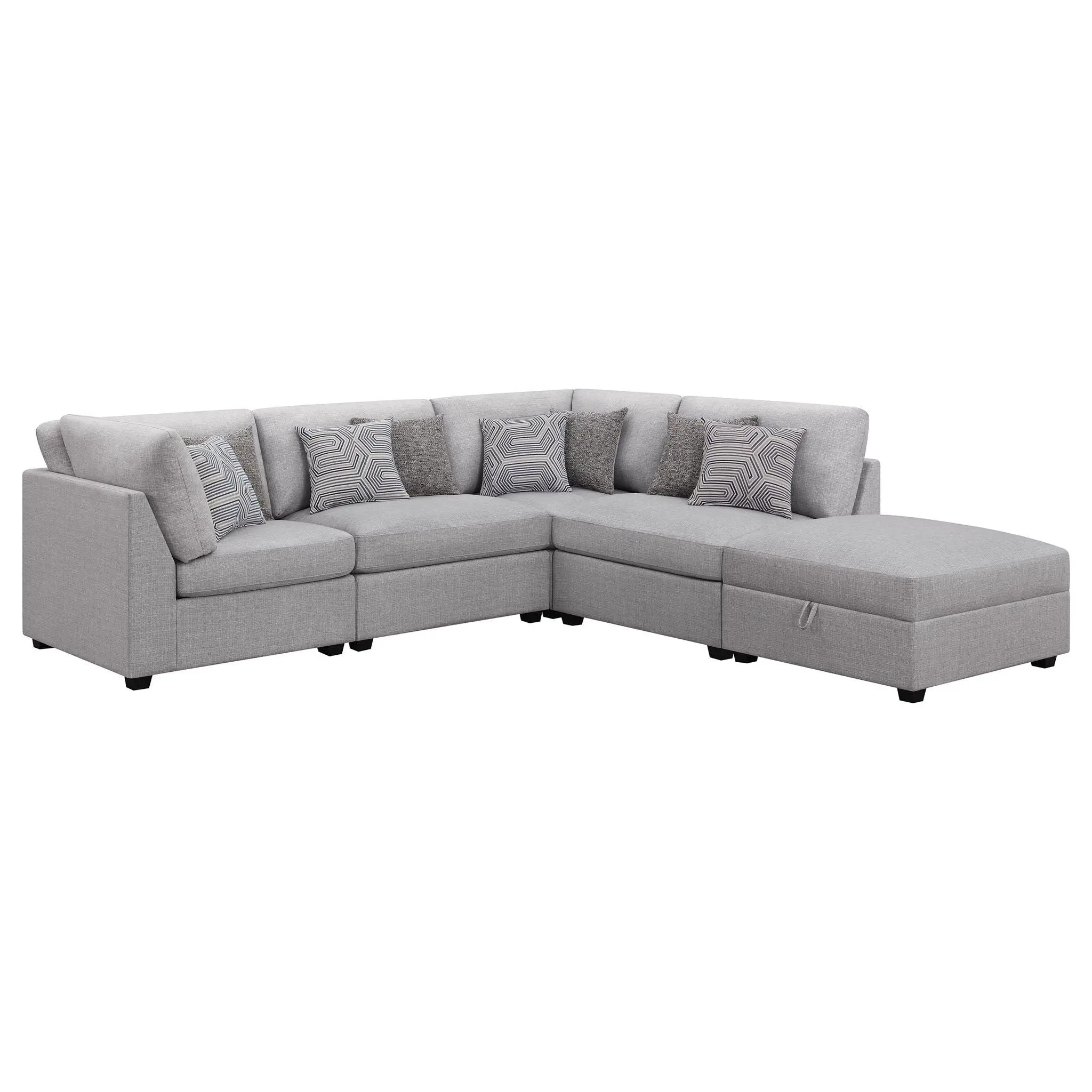 Cambria 5-piece Upholstered Modular Sectional Sofa Grey by Unique Piece Furniture