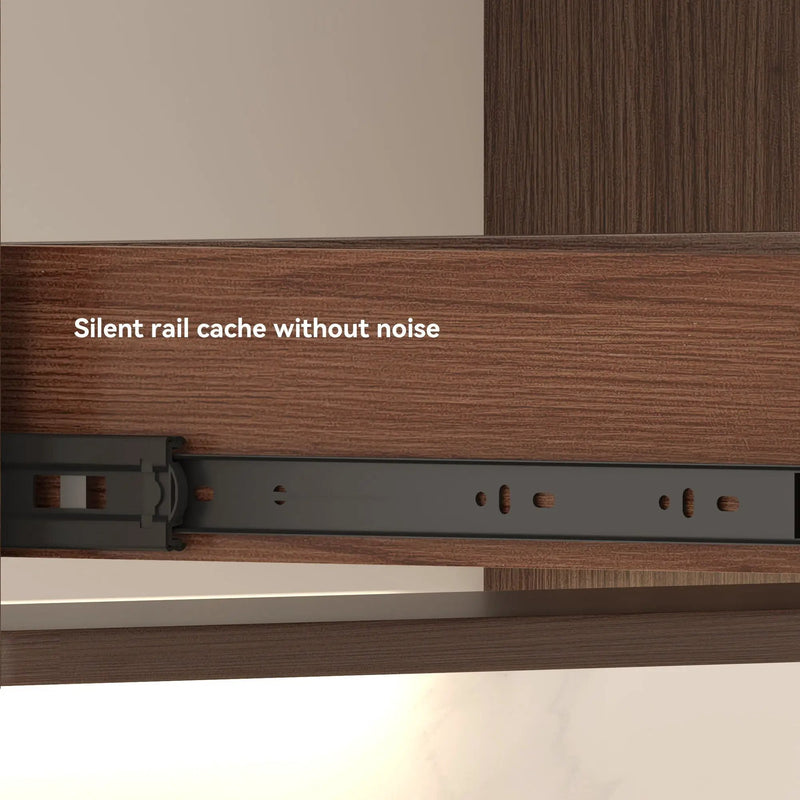 Wall Mounting Bathroom Vanity With Soft Close 2 Drawer, Sink - Reddish Brown by Unique Piece Furniture