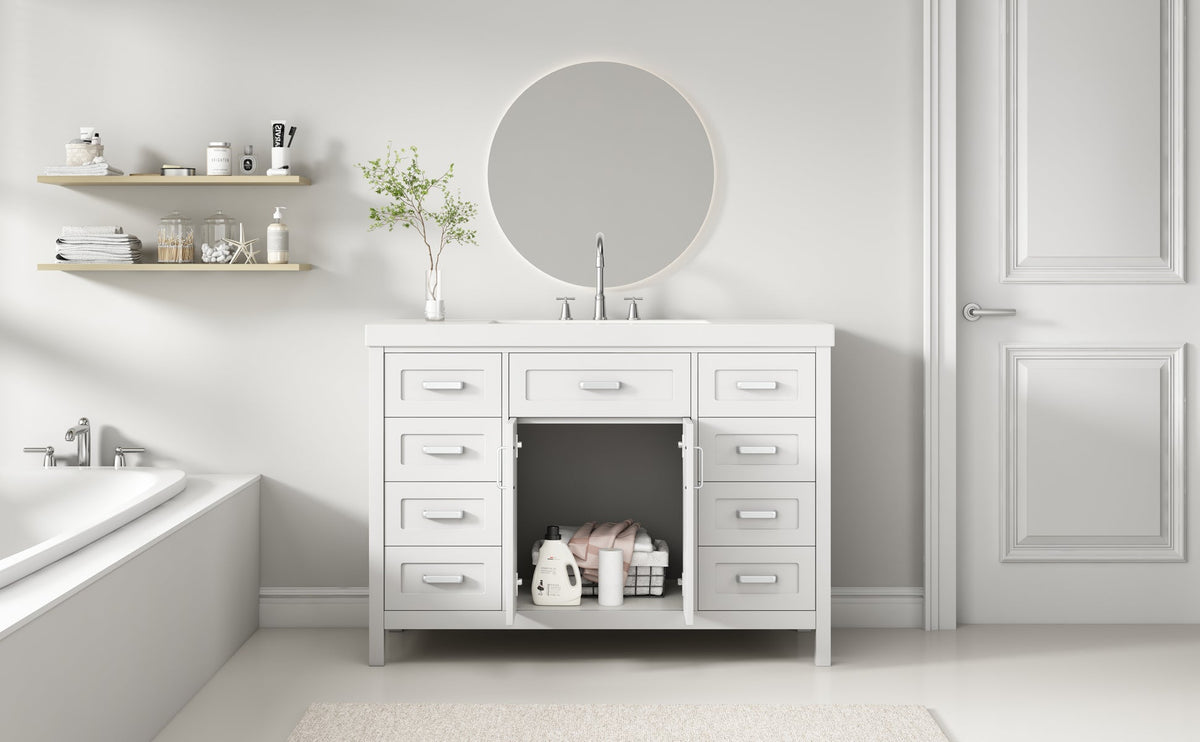 48" Bathroom Vanity with Sink, 2 Doors and 8 Drawers, photo 3 of 10