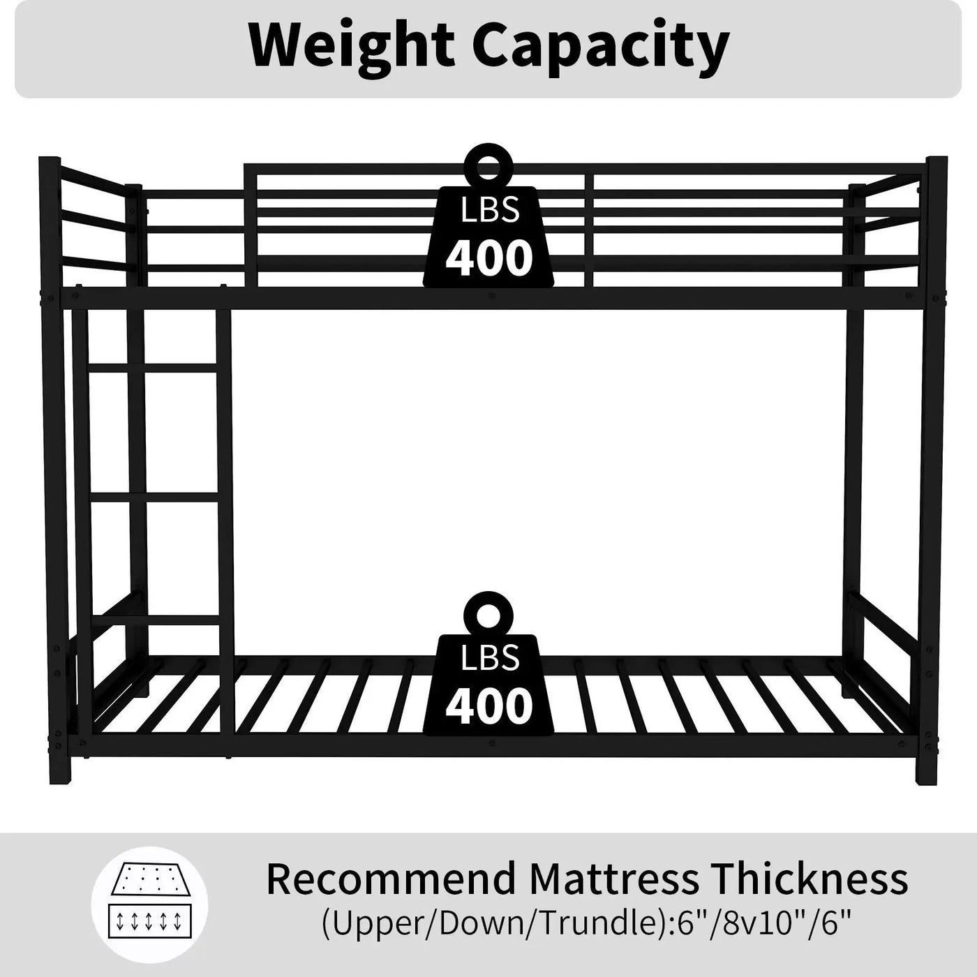 Bunk Bed With Noise Reduction And Safety Guardrail by HouseOfZazla