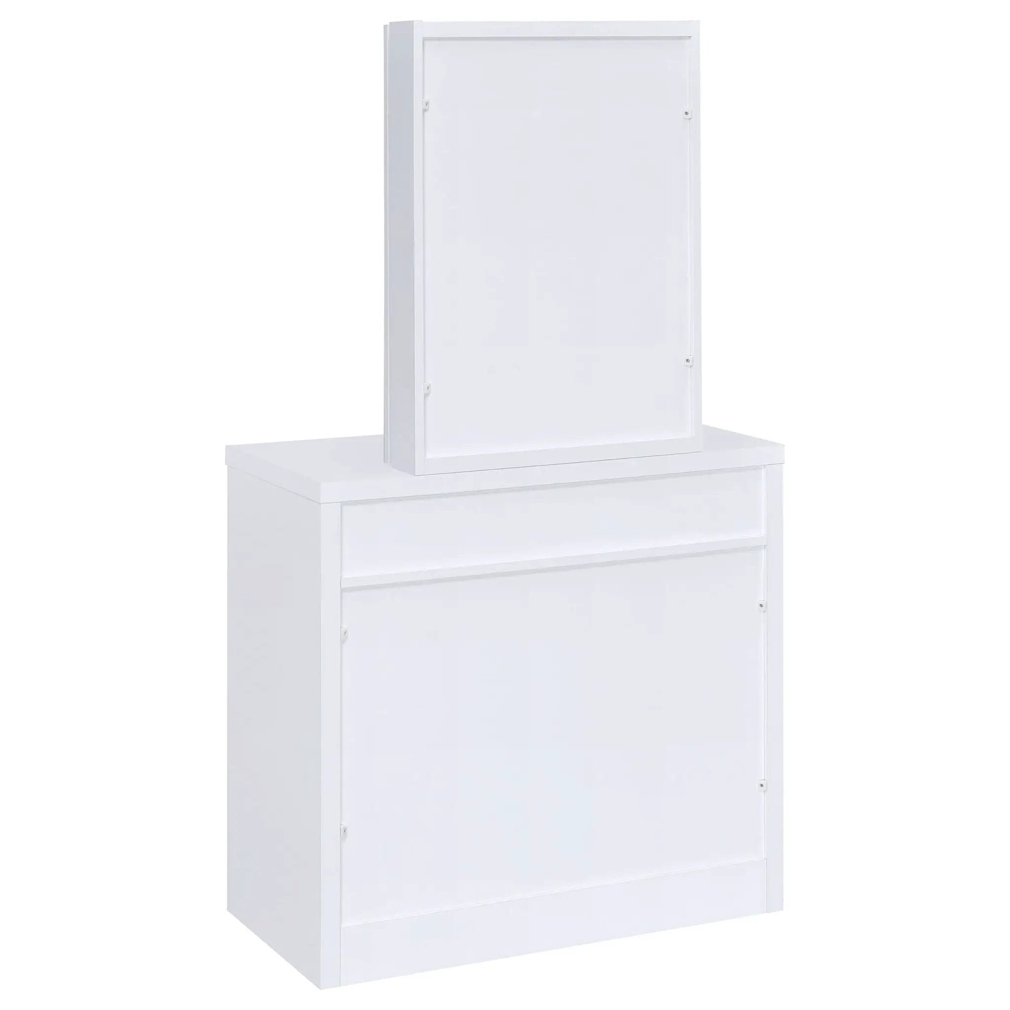 Harvey Vanity Set with Lift-Top Stool White by Unique Piece Furniture