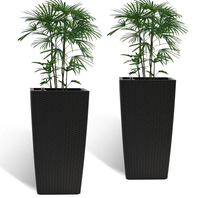 Pack of 2 Square Planters with Automatic Watering System by HouseOfZazla