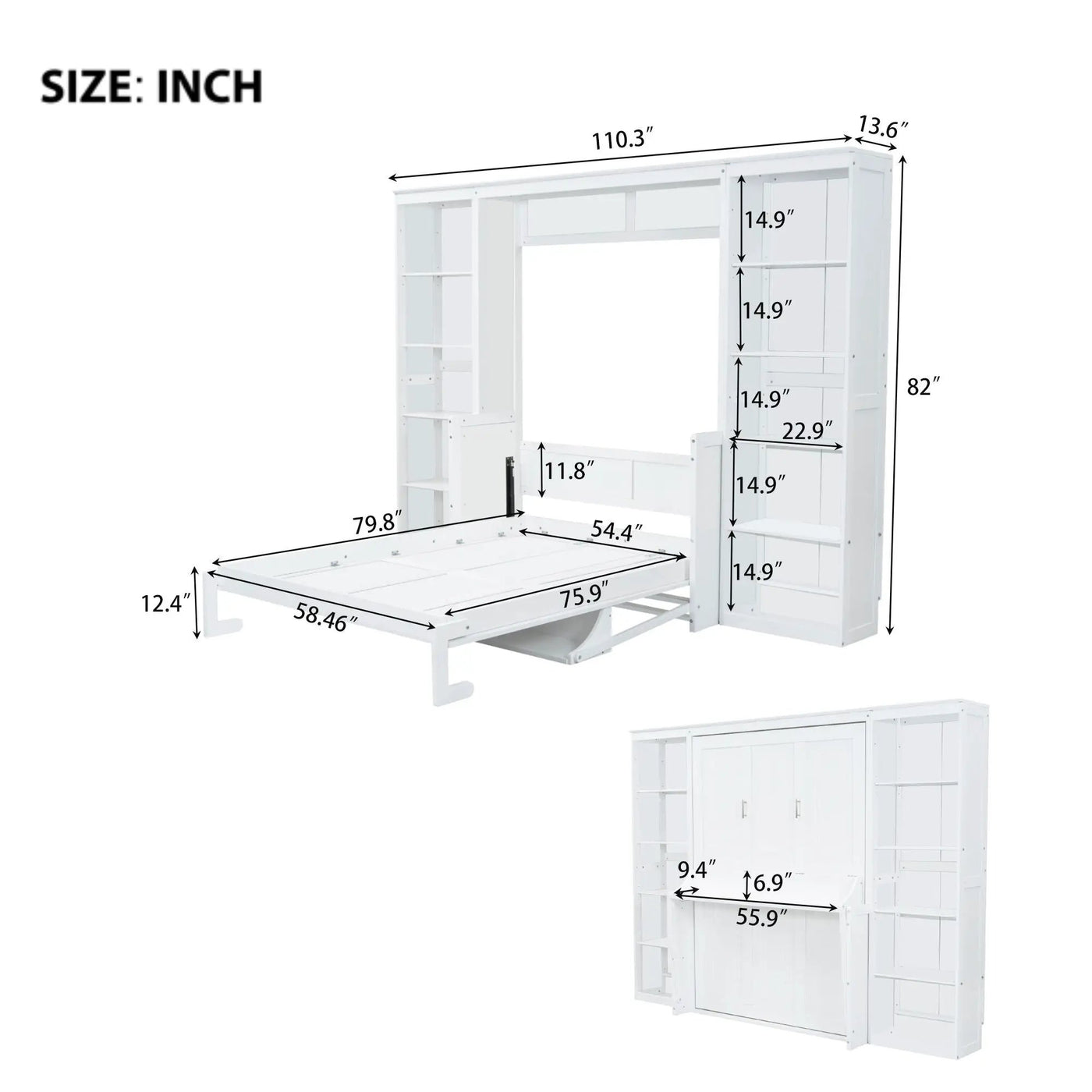 Murphy Bed With Desk And Bookshelf by HouseOfZazla
