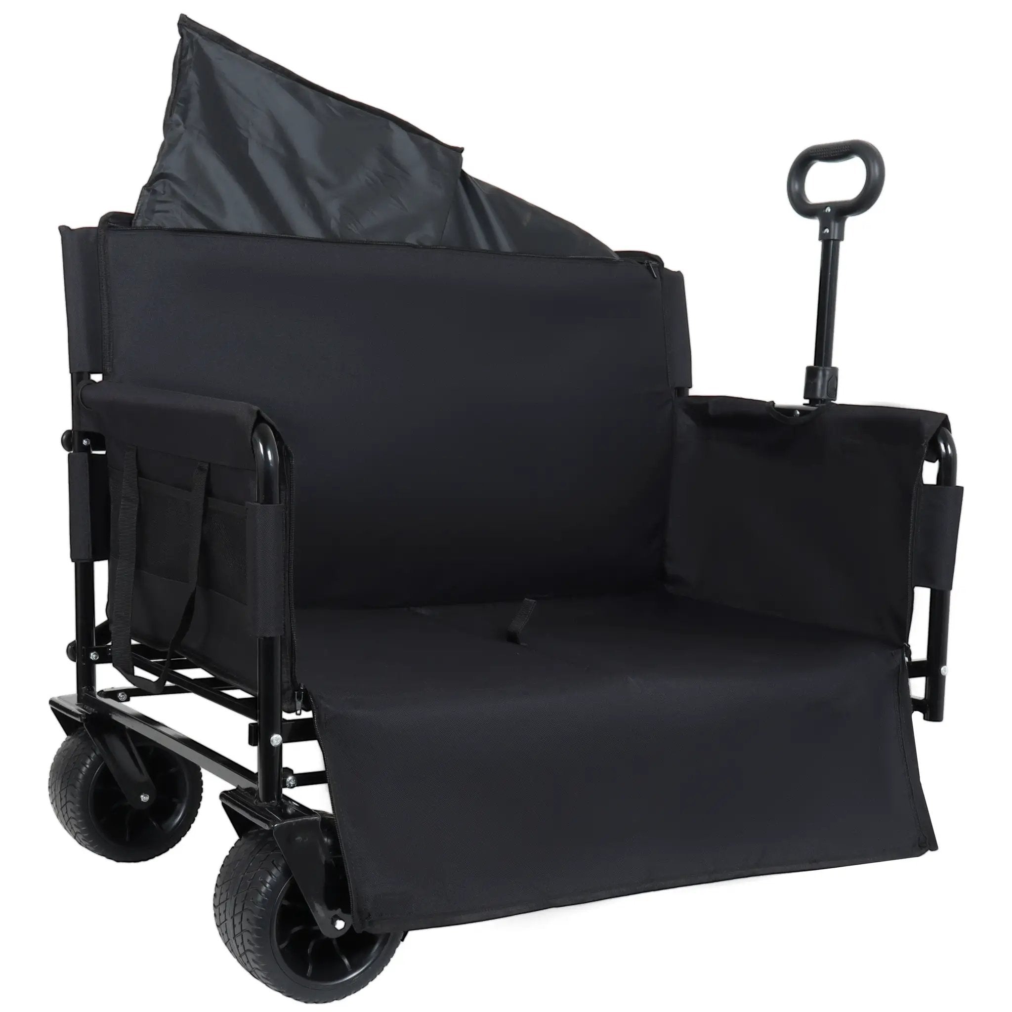 3-in-1 Convertible Folding Wagon Cart with Bench Seat & Storage by HouseOfZazla