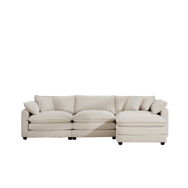 Modern Oversized Modular Cushion Sofa With Ottoman, Low Back, Deep Seating Sofa Set by Unique Piece Furniture