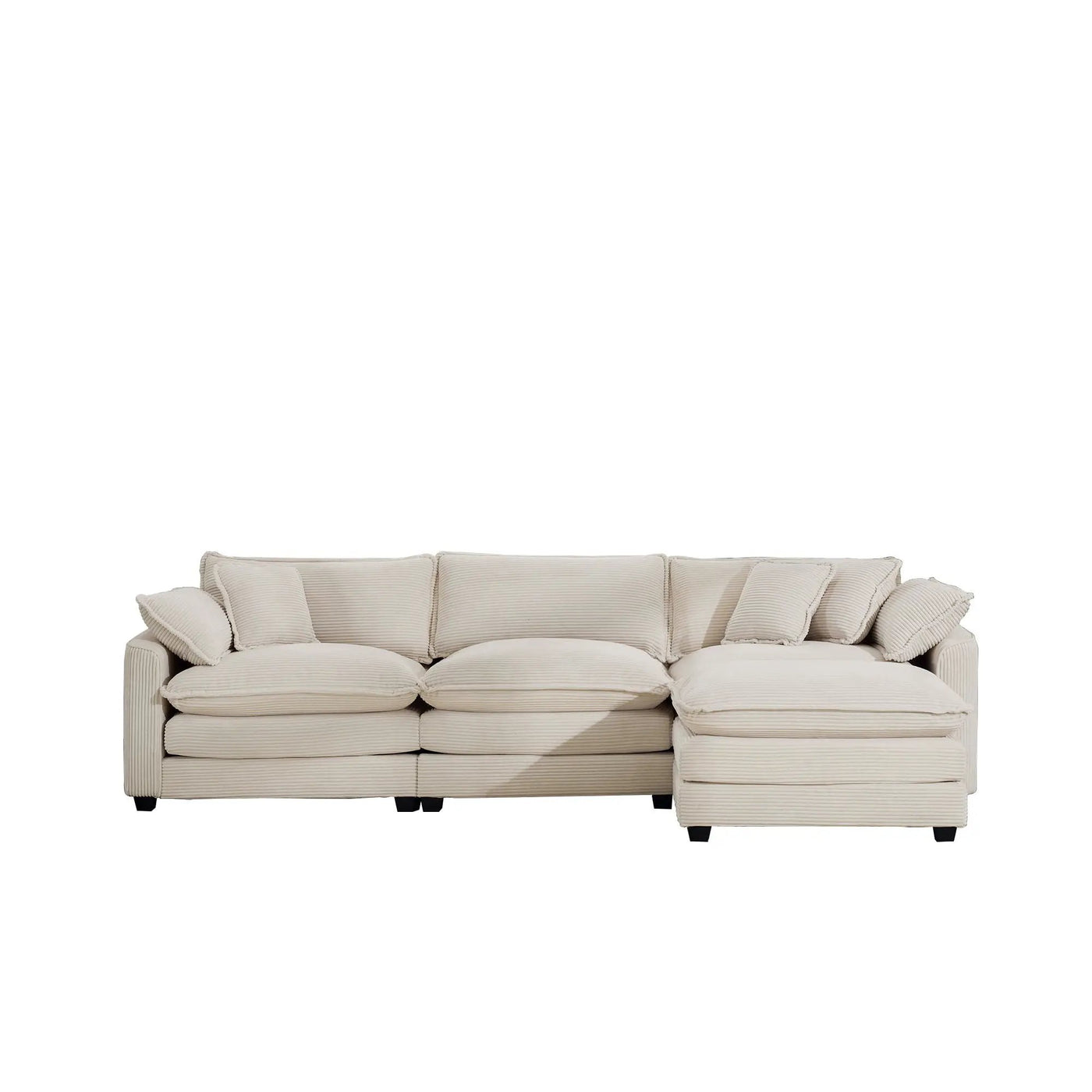 Modern Oversized Modular Cushion Sofa With Ottoman, Low Back, Deep Seating Sofa Set by Unique Piece Furniture