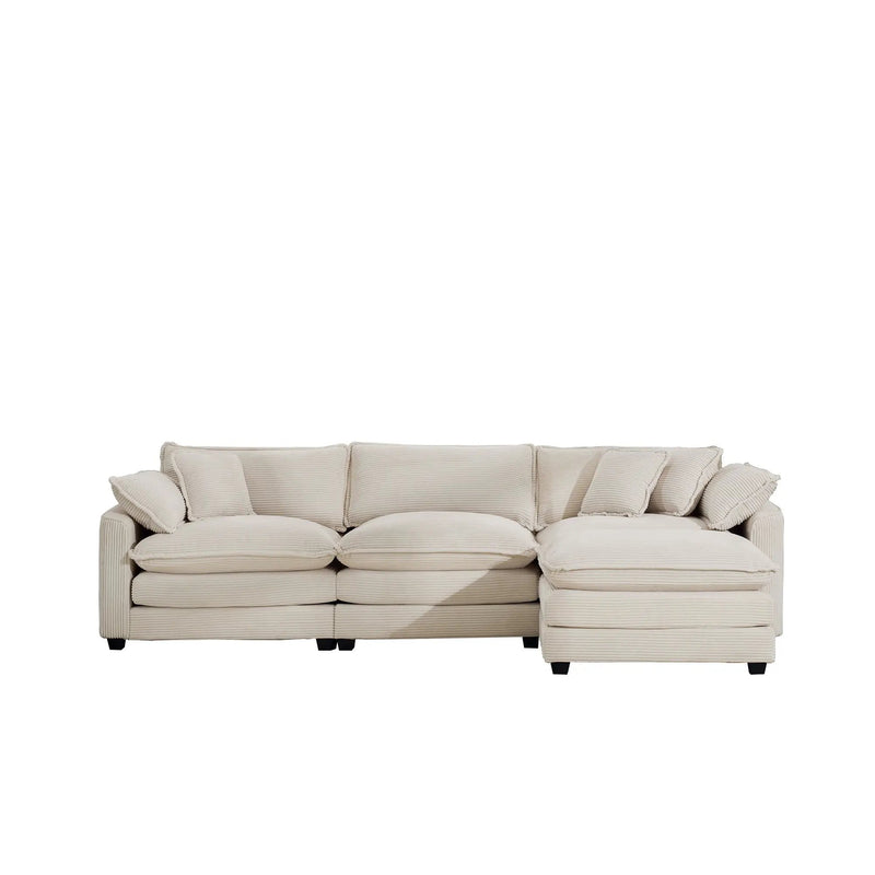Modern Oversized Modular Cushion Sofa With Ottoman, Low Back, Deep Seating Sofa Set by Unique Piece Furniture