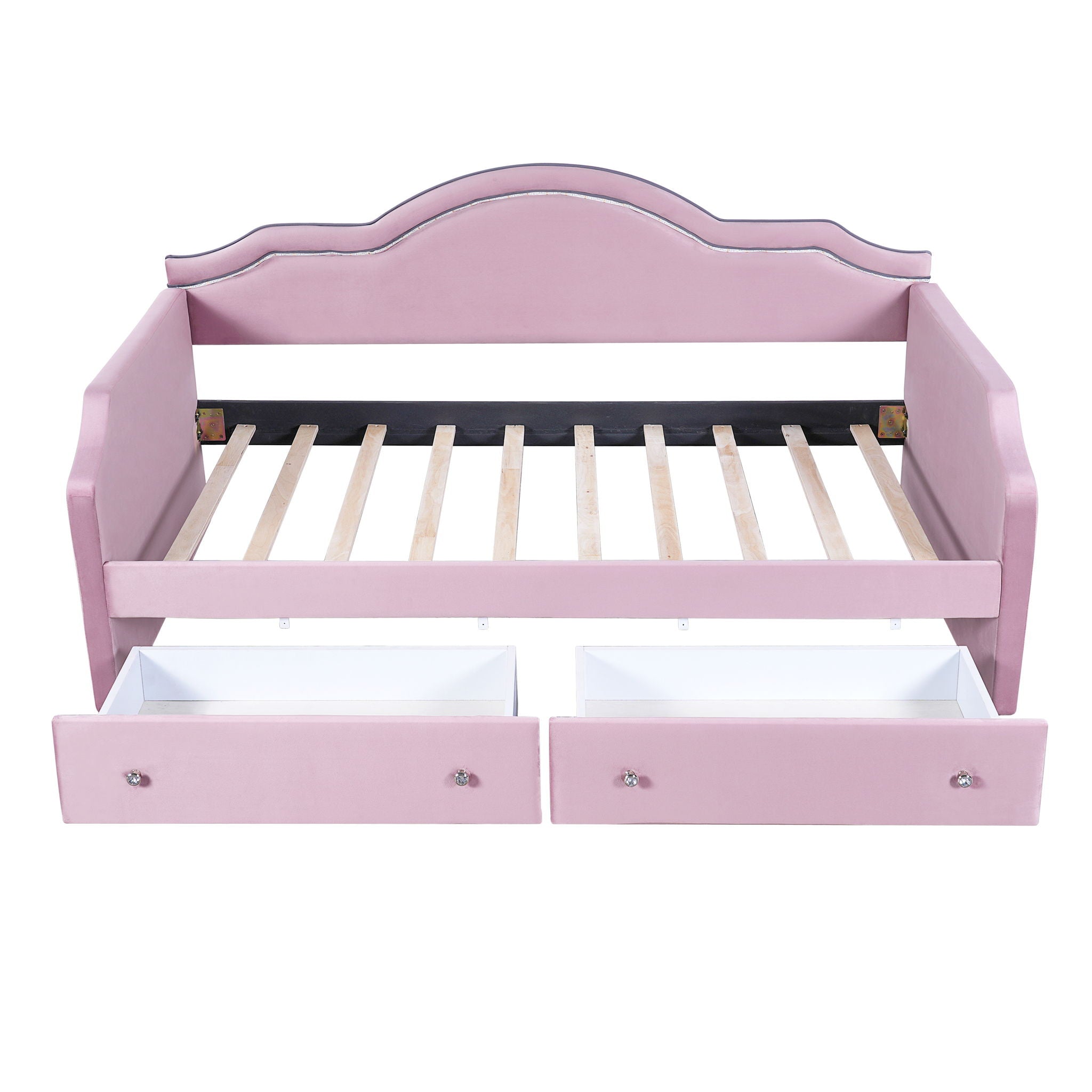 Upholstered Daybed With LED Lights And 2 Drawersme by HouseOfZazla