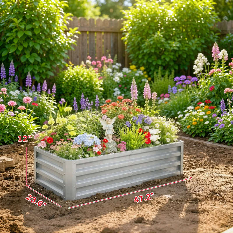 Galvanized Raised Garden Bed, 4' x 2' x 1' by HouseOfZazla