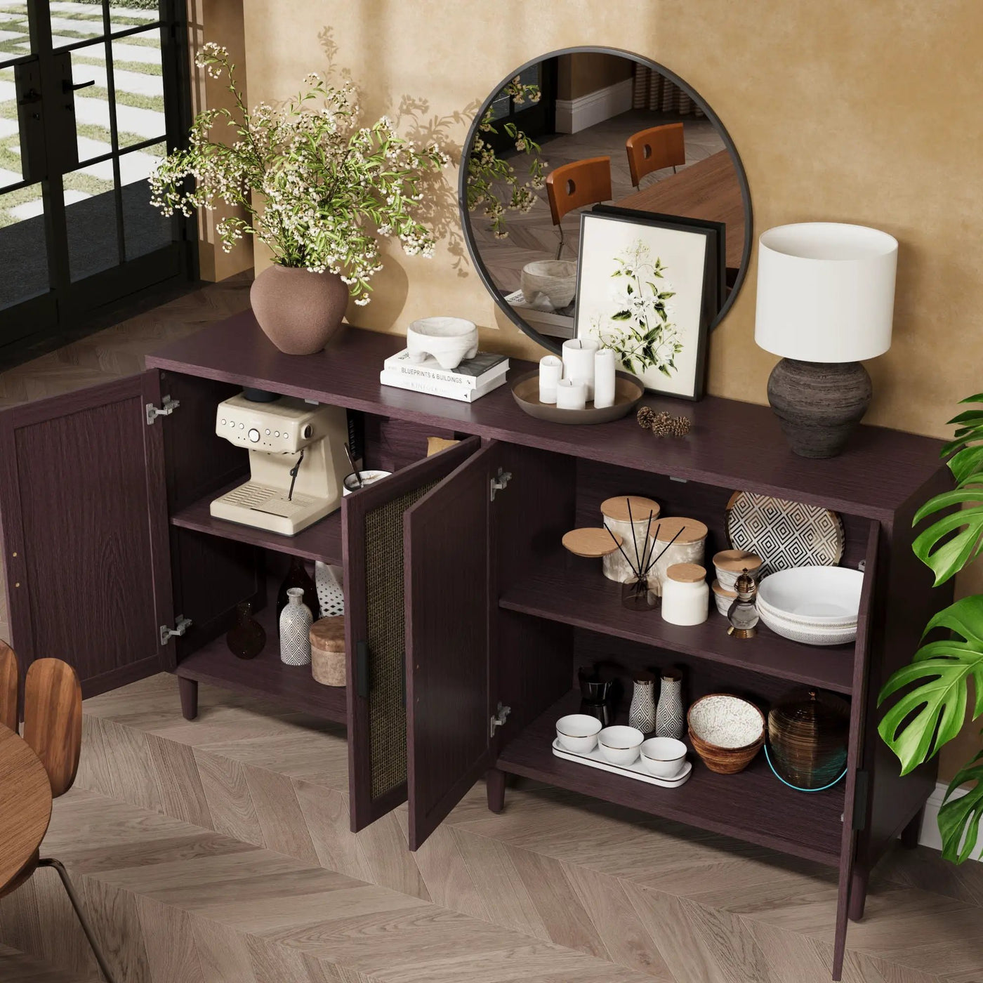 Buffet Cabinet With Adjustable Shelves For Kitchen by Unique Piece Furniture