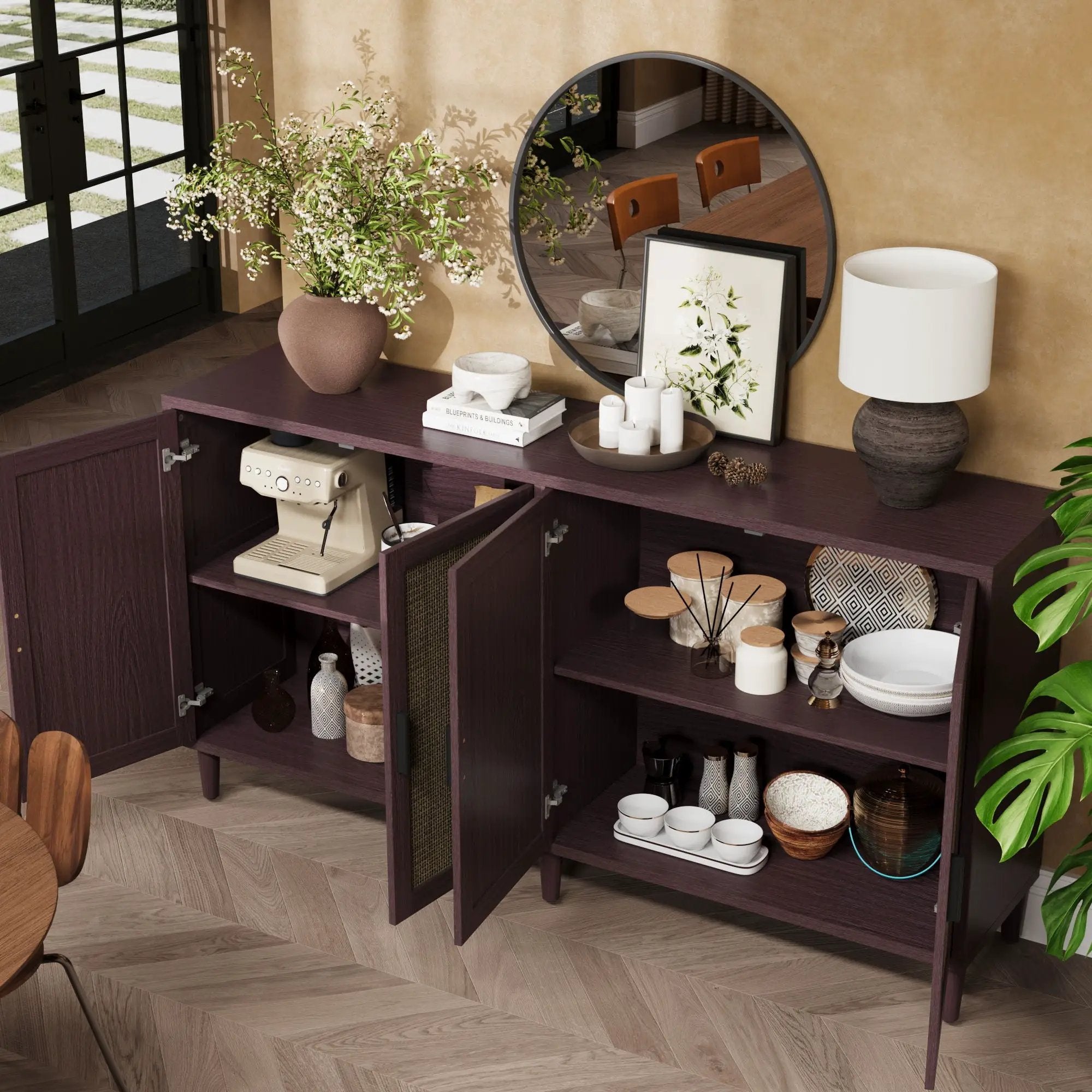 Buffet Cabinet With Adjustable Shelves For Kitchen by Unique Piece Furniture
