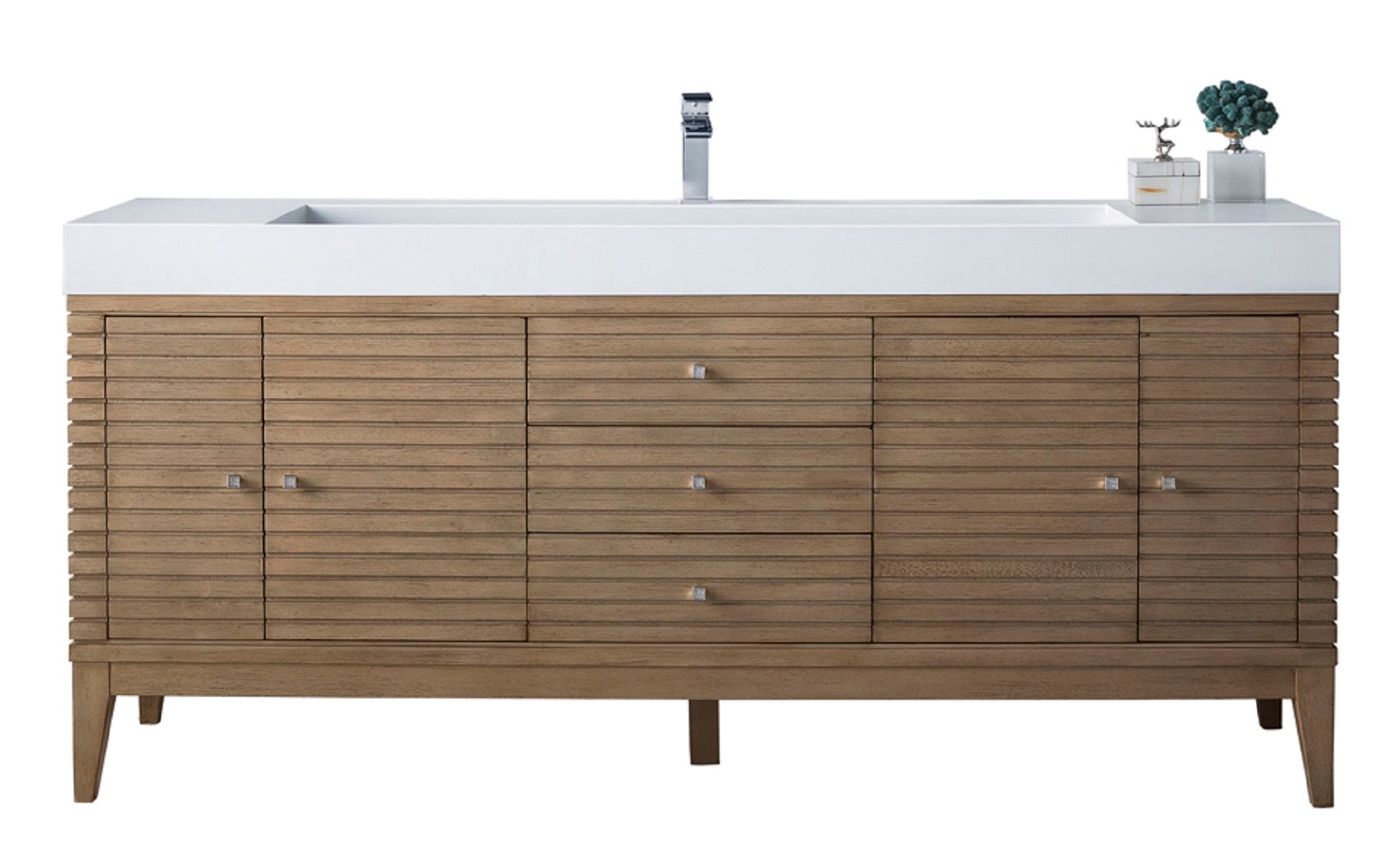James Martin Linear 72" Single Bathroom Vanity, Whitewashed Walnut by James Martin