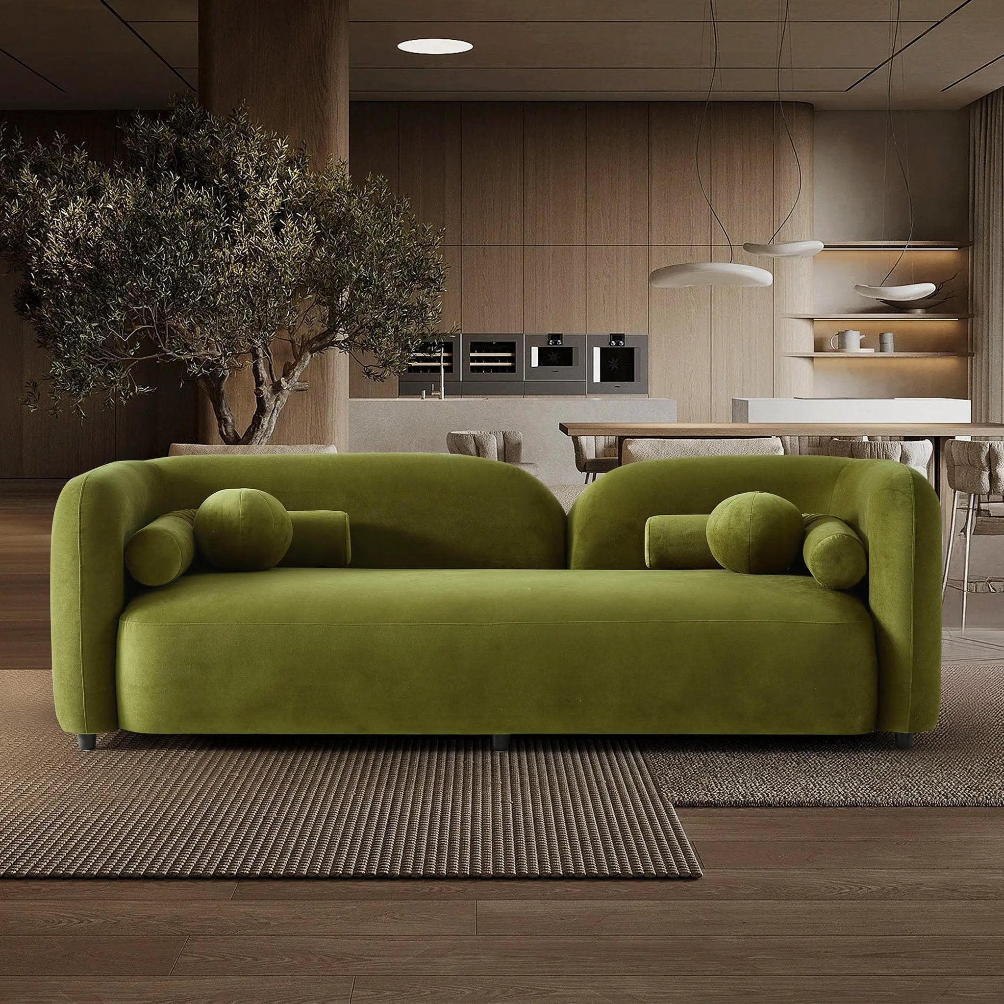 Donna Japandi Style Olive Sofa by HouseOfZazla