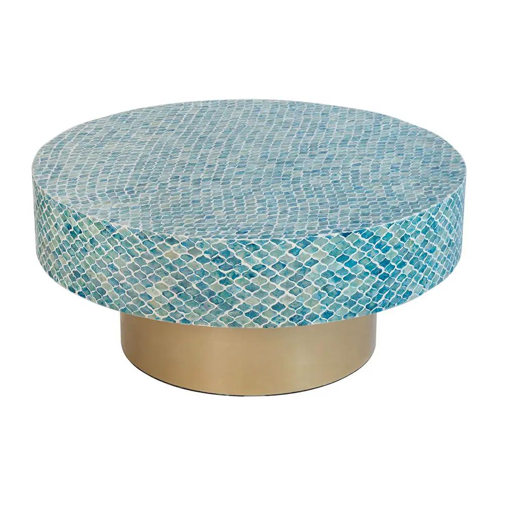 Unique Capiz Coffee Table & Pedestal Base by HouseOfZazla