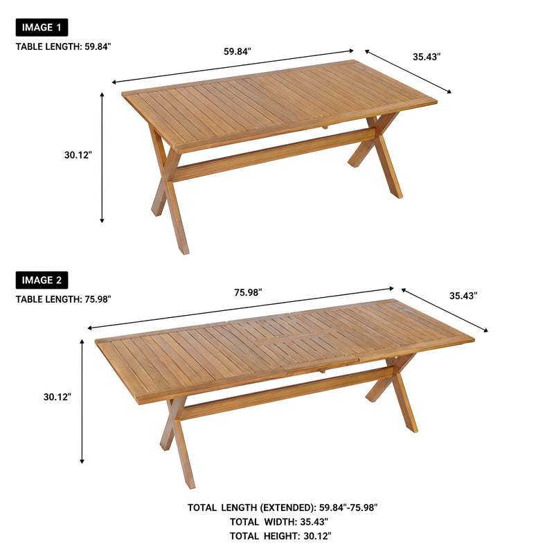 7 Pieces Acacia Wood Outdoor Dining Set by HouseOfZazla