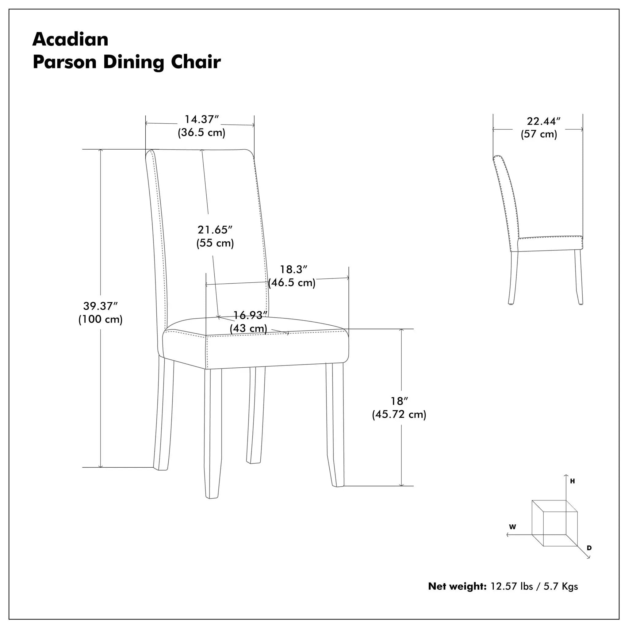 Acadian - Upholstered Parson Dining Chair (Set of 2) by Unique Piece Furniture