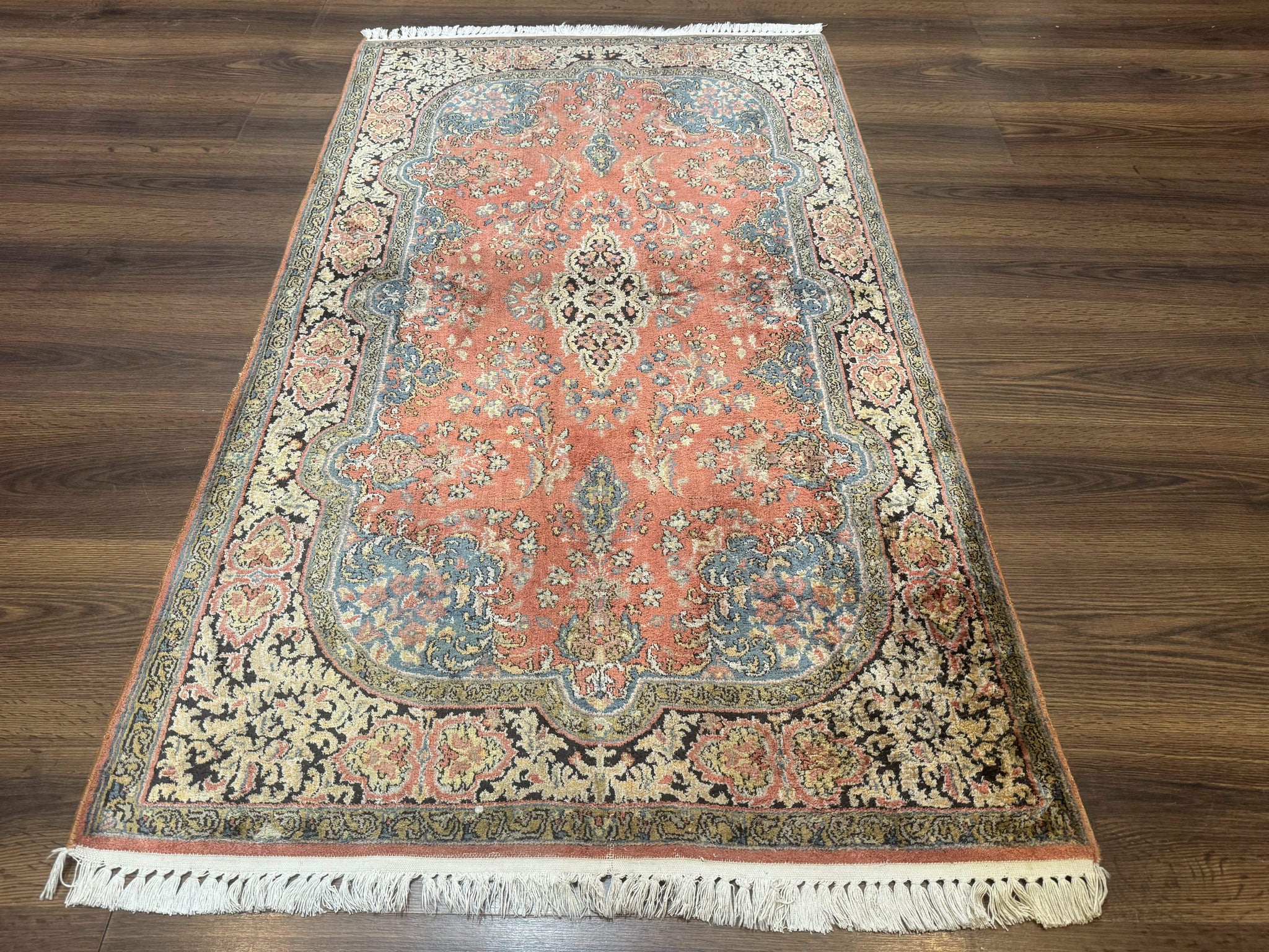 Indian Kashmiri Silk Rug 3x5, Fine 260 KPSI, Hand Knotted by Jewel Rugs
