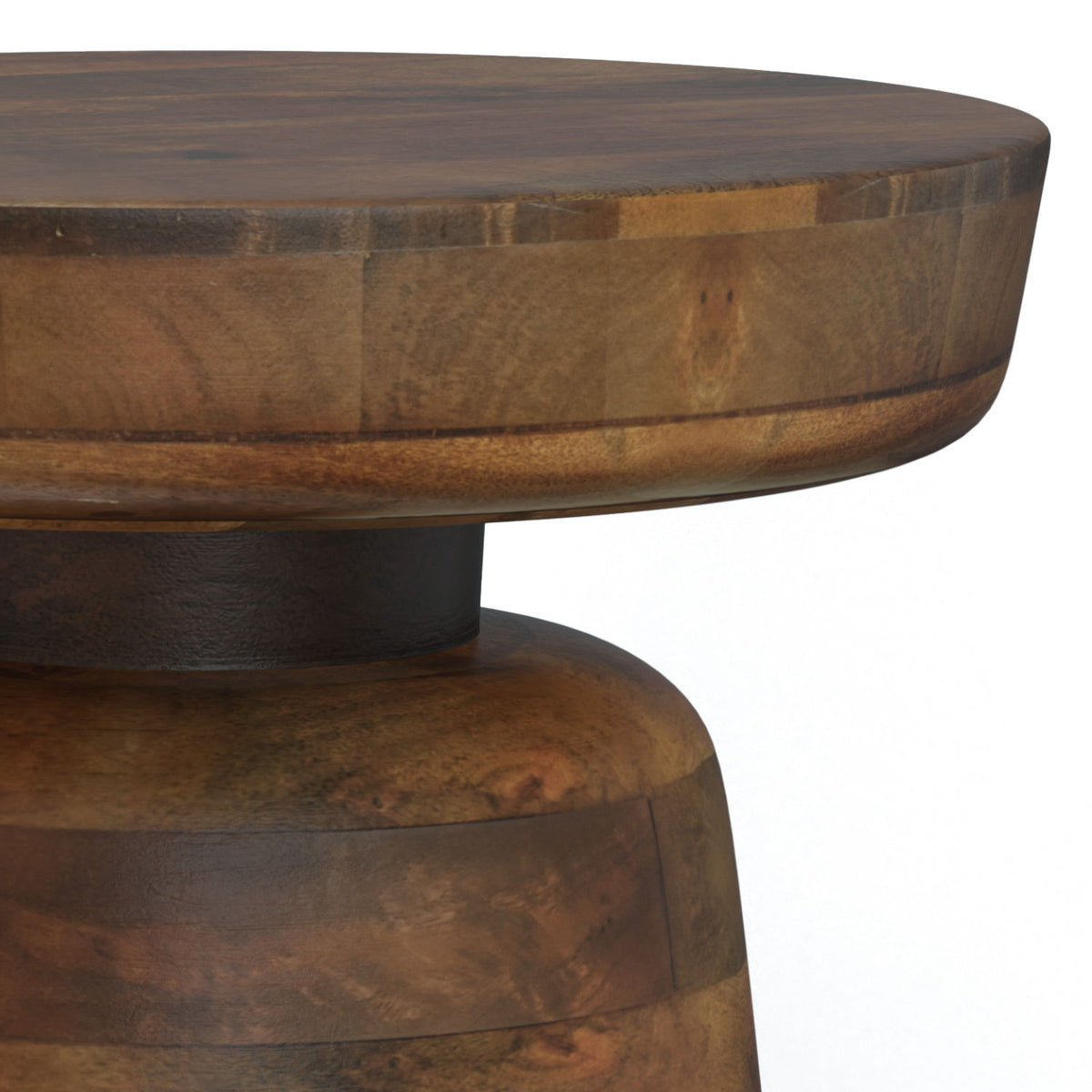 Handcrafted Mango Wood Accent Table with Sculptural Design - Multiple Colors, photo 34 of 35