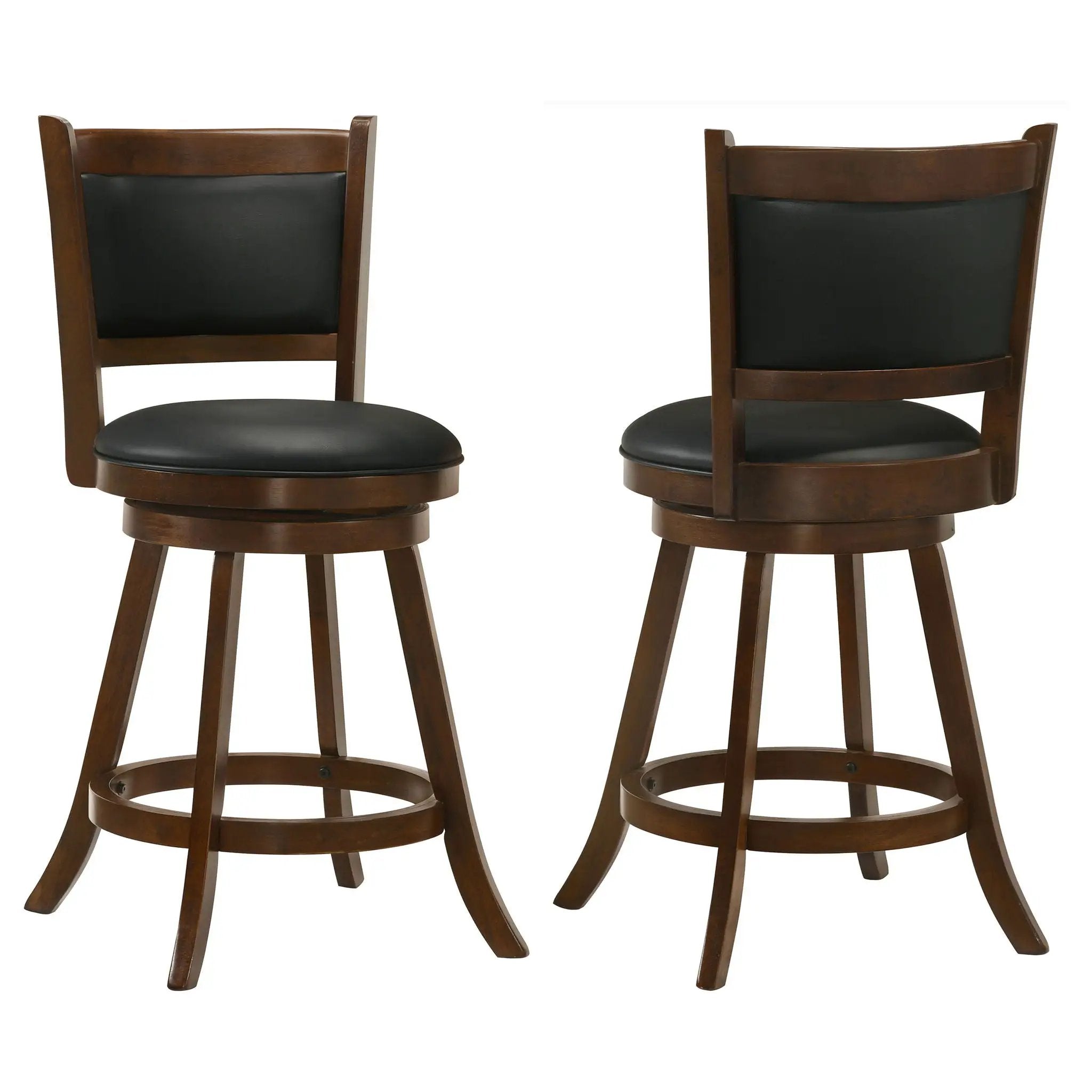 Swivel Stool With Swivel Base (Set of 2) - Black / Brown by HouseOfZazla