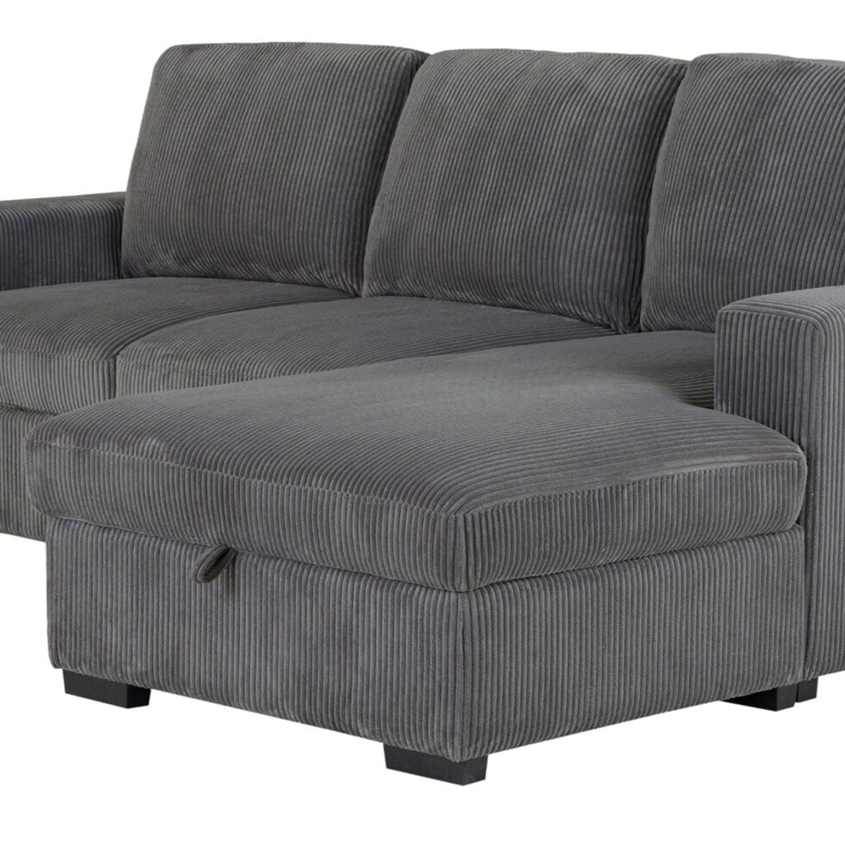 Contemporary Design Sectional Sofa with Cushioning – Dark Gray, photo 11 of 12