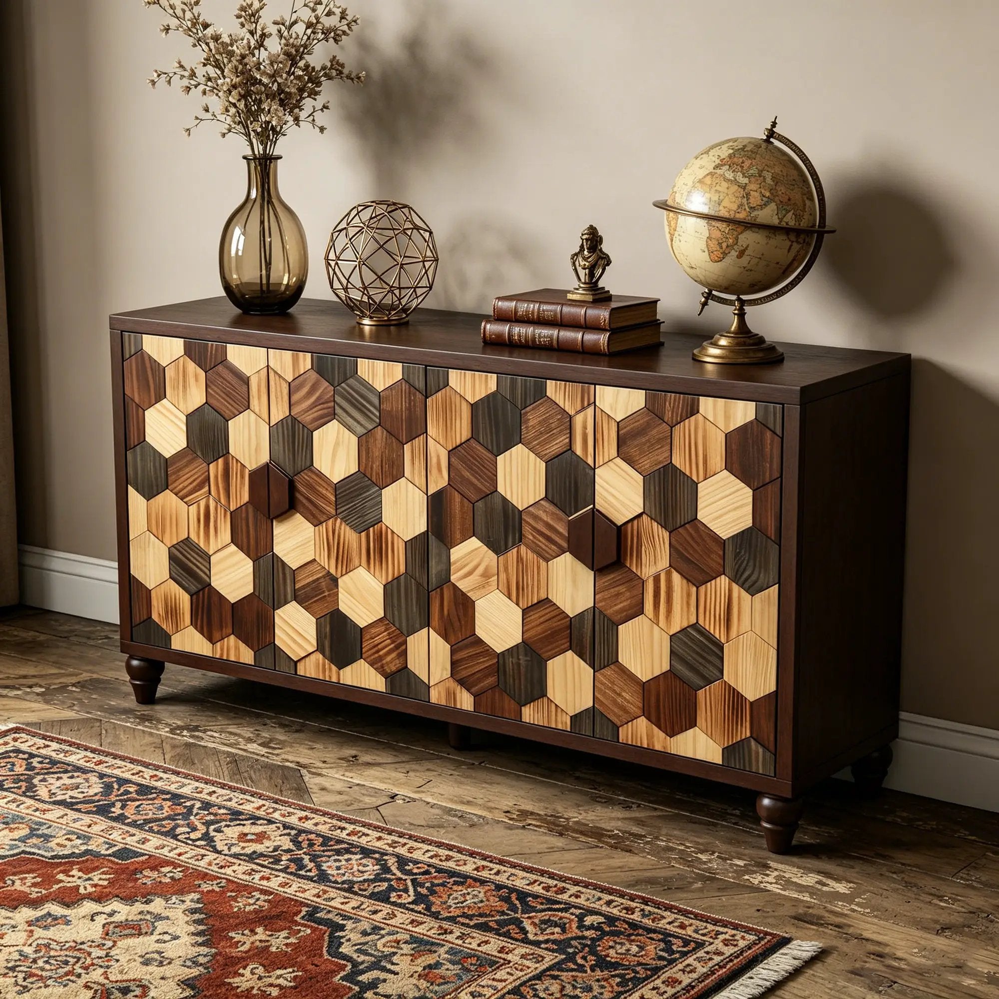 59.8" Sideboard With Honeycomb Pattern by HouseOfZazla