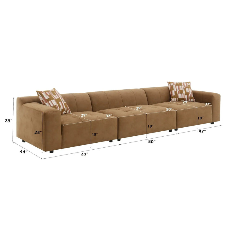 Modular Sofa Set With 2 Matching Toss Pillows - Chocolate by HouseOfZazla