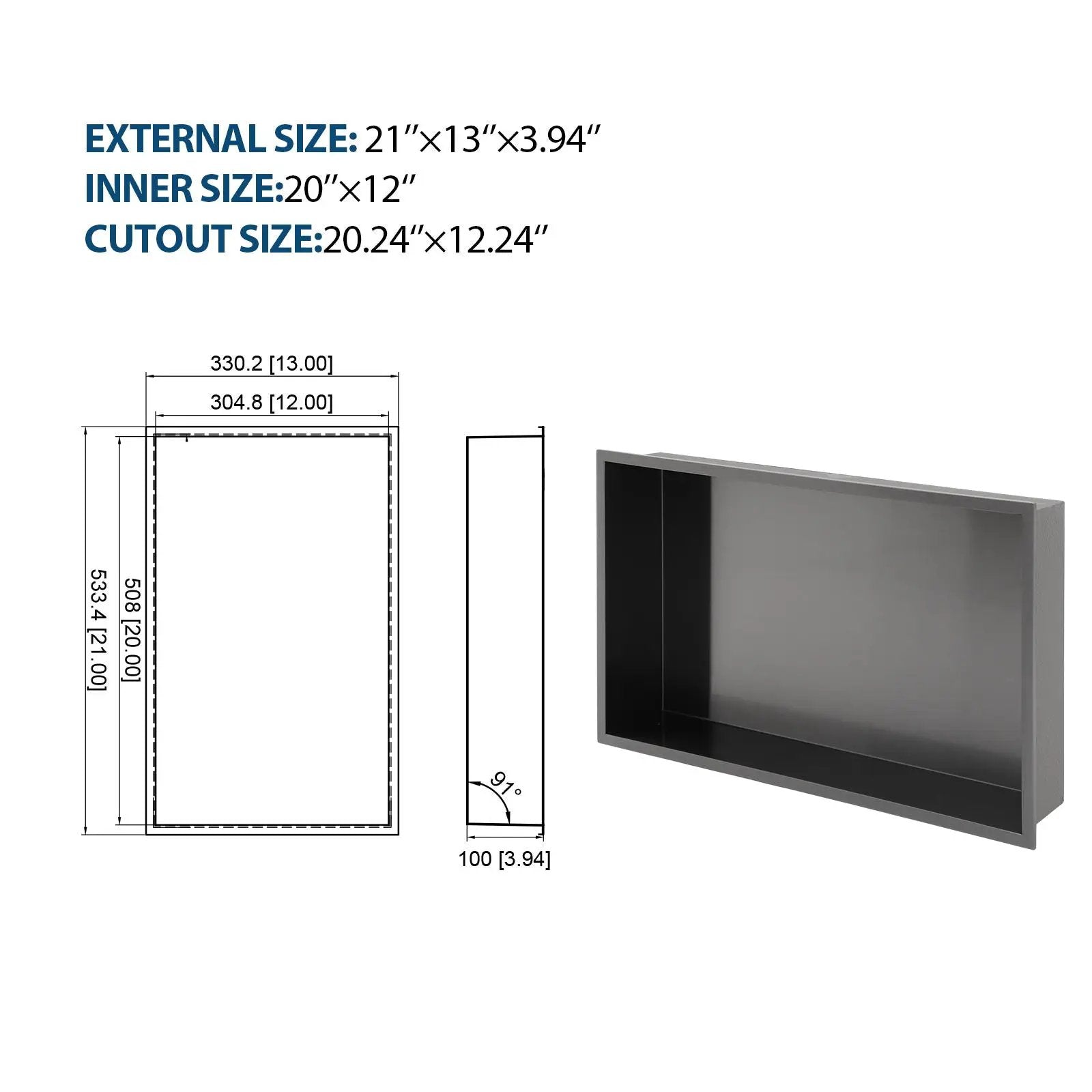 Stainless Steel Shower Niche With Seamless Design For Bathroom Storage by HouseOfZazla