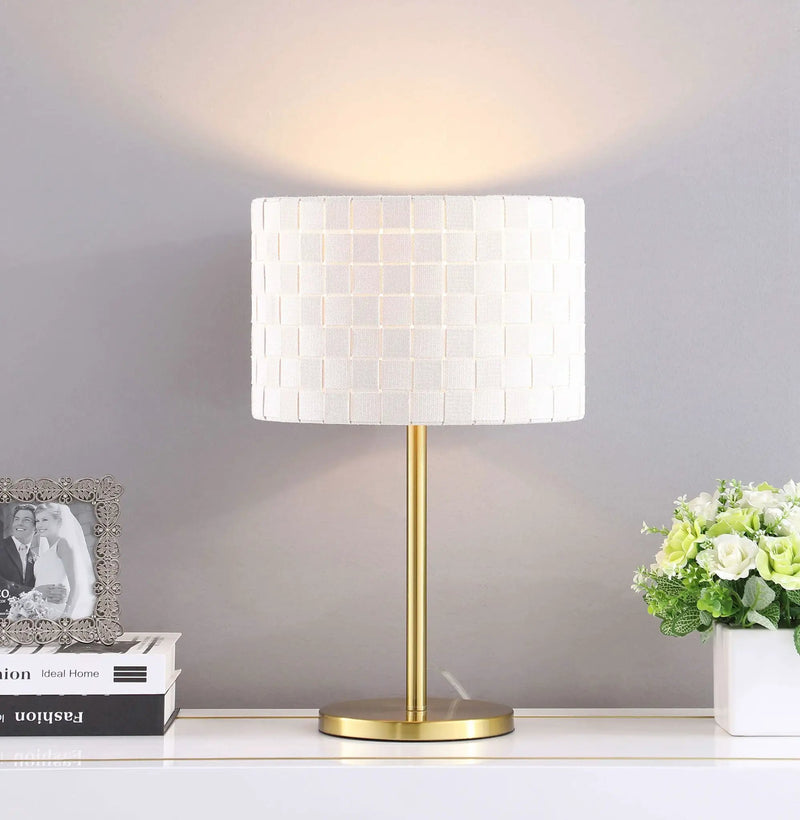 Ramiro 66-inch Drum Shade Metal Bedside Table Lamp Gold by Unique Piece Furniture