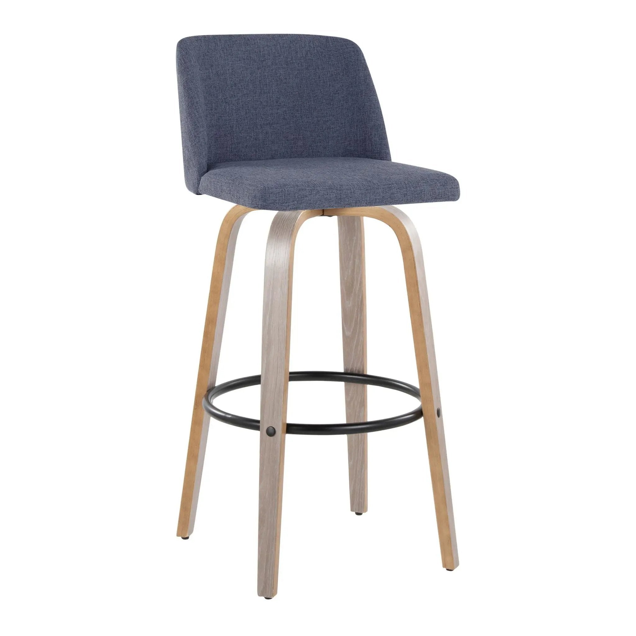 Toriano - Fixed Height Contemporary Barstool With Swivel With Round Footrest (Set of 2) by Unique Piece Furniture