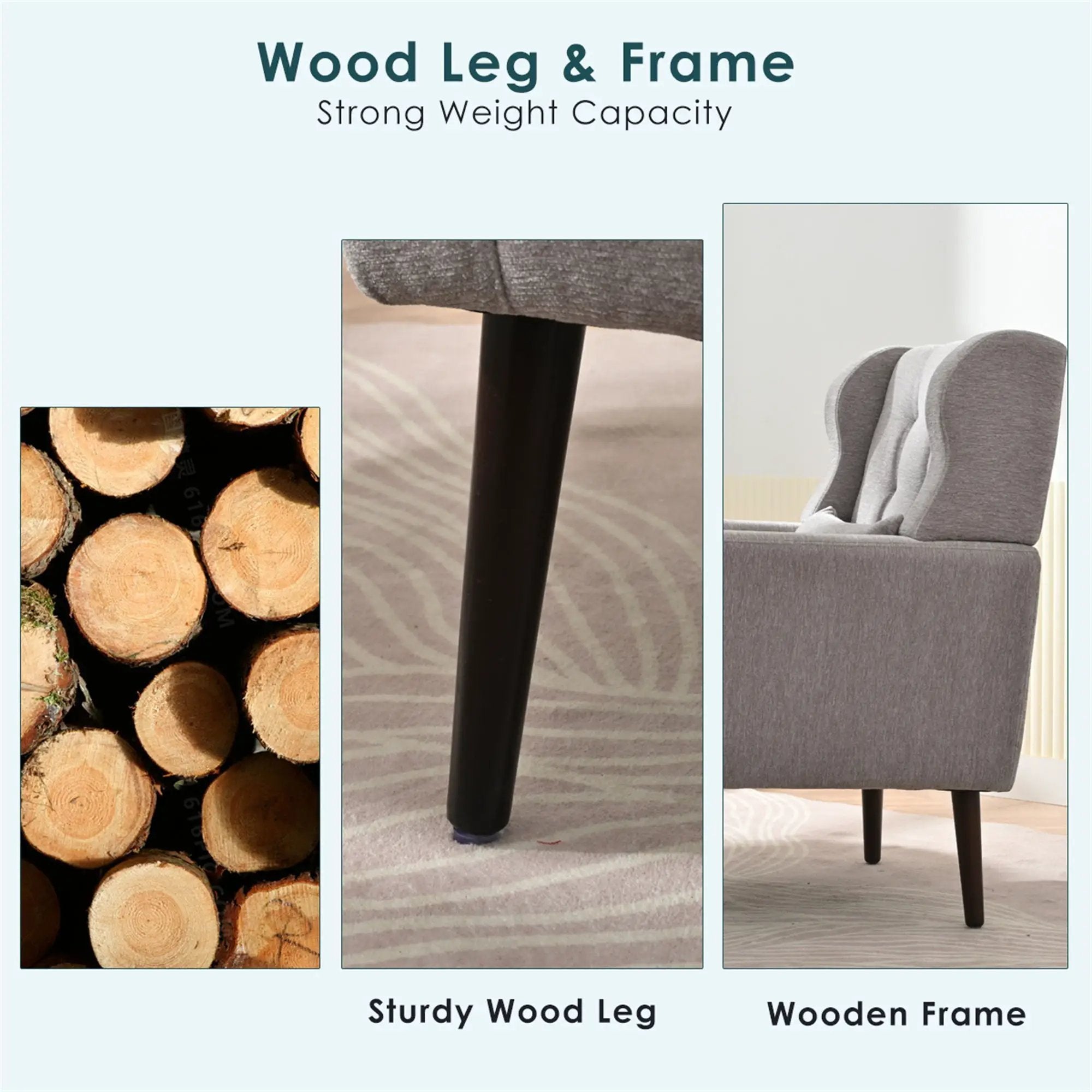 Modern Accent Chair, Arm Chairs For Living Room, Upholstered Mordern Armchair, Comfy Soft Padded Lounge Chair In Small Space, Bedroom, With Pillow, Solid Wood Leg by Unique Piece Furniture