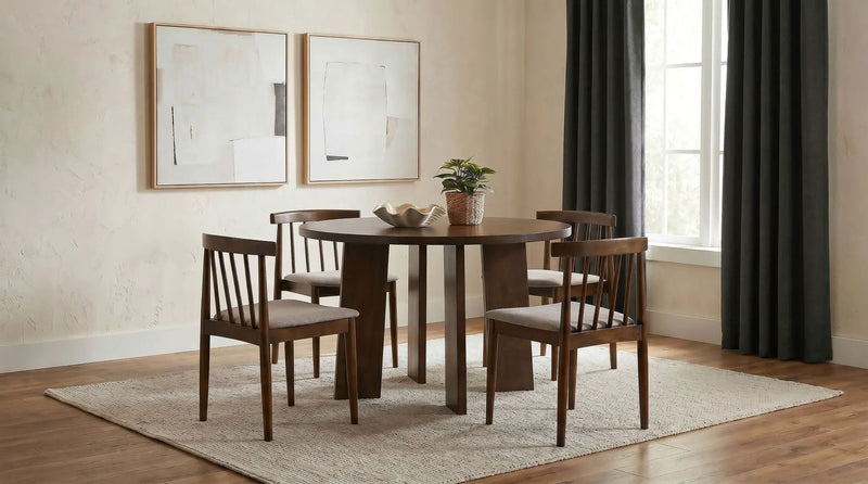 Strouse 5-piece Dining Set Wheat and Walnut by Unique Piece Furniture