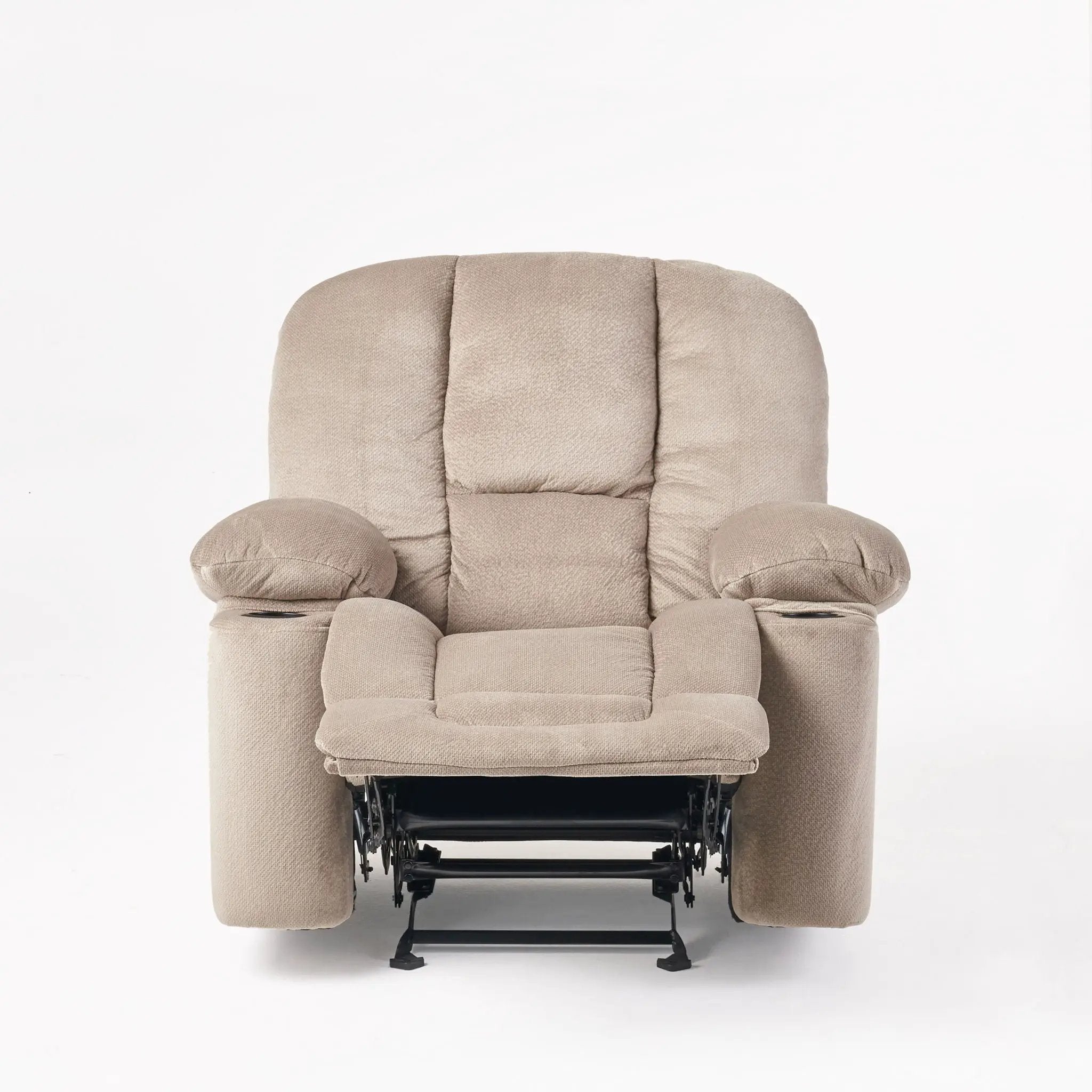 Luxurious Manual Recliner Chair With Skin-Friendly Fabric And Dual Cup Holders by Unique Piece Furniture