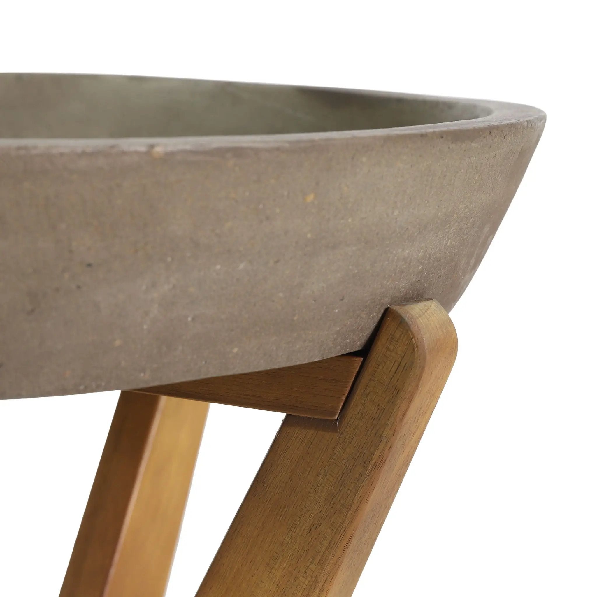 Yukon Contemporary Side Table with Lightweight Concrete Top and Acacia Wood Frame - Gray by HouseOfZazla