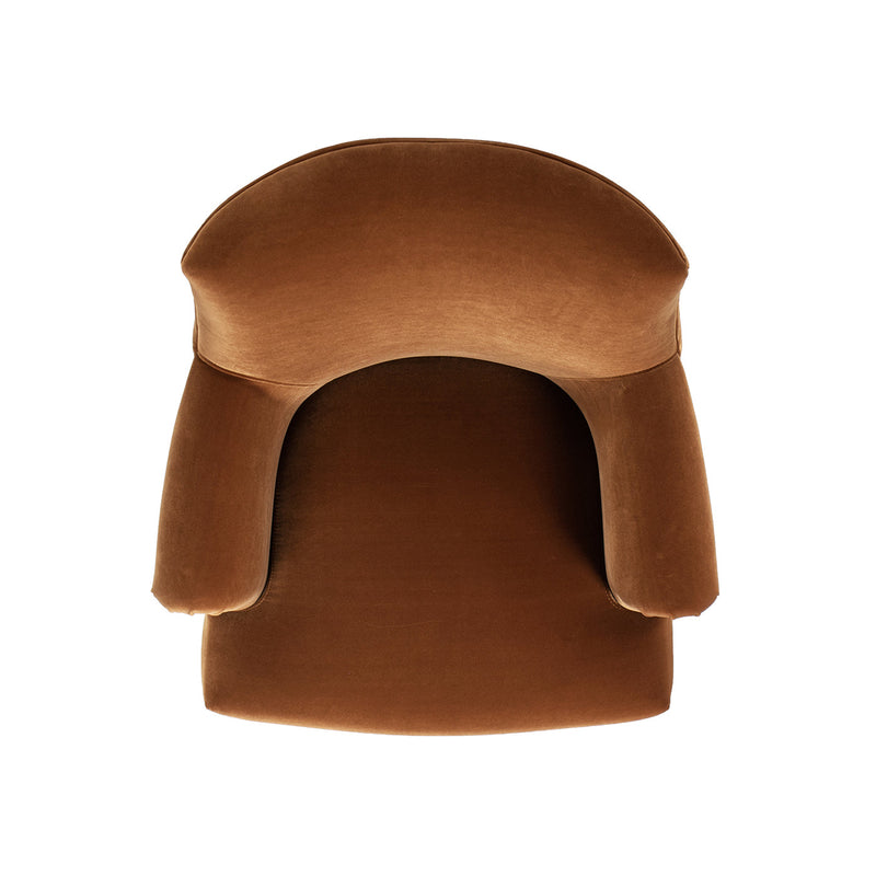 Eloise 30' Pleated Sock Arm Accent Armchair, Burnt Orange Performance Velvet by HouseOfZazla