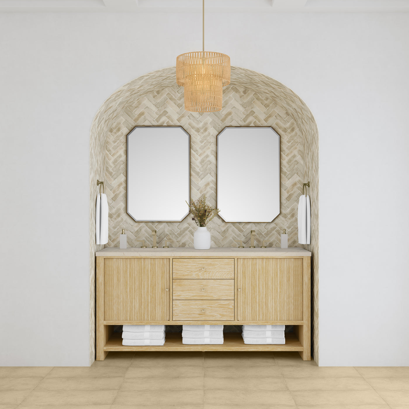 James Martin Marigot 72" Double Bathroom Vanity, Sunwashed Oak by James Martin