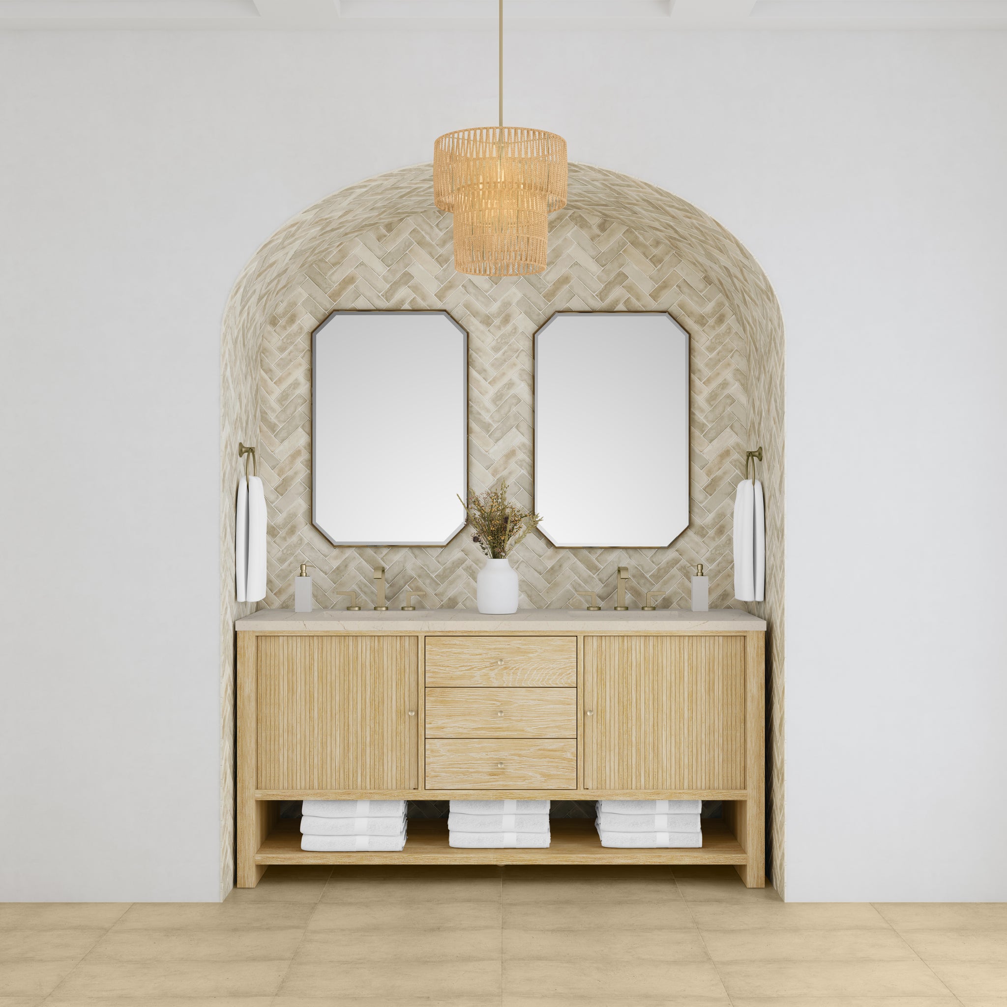 James Martin Marigot 72" Double Bathroom Vanity, Sunwashed Oak by James Martin