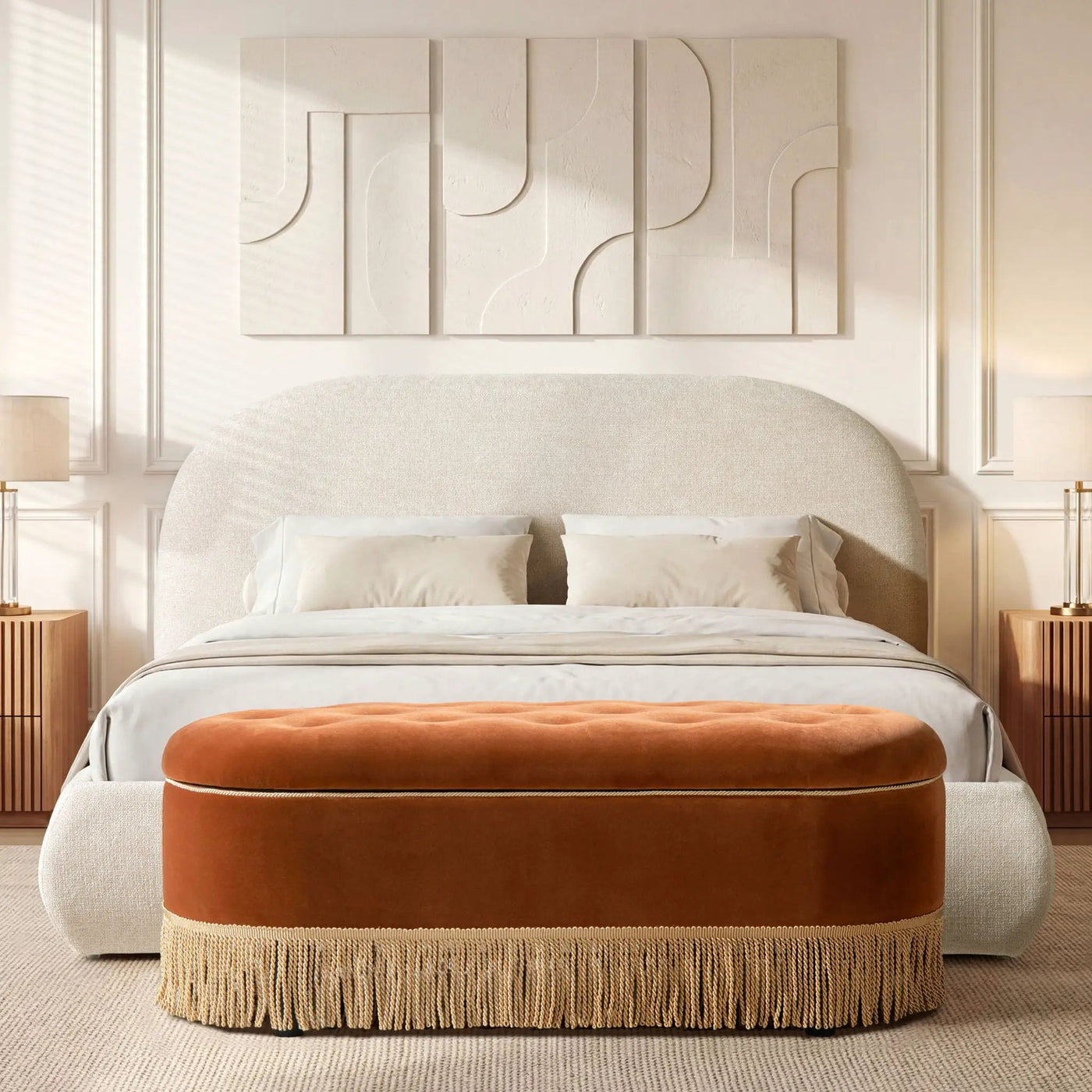 Archie Puffy Grounded - Upholstered Platform Bed by Unique Piece Furniture