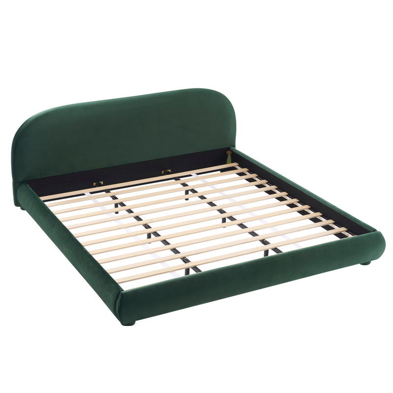Dark Green Velvet Bed Frame by HouseOfZazla